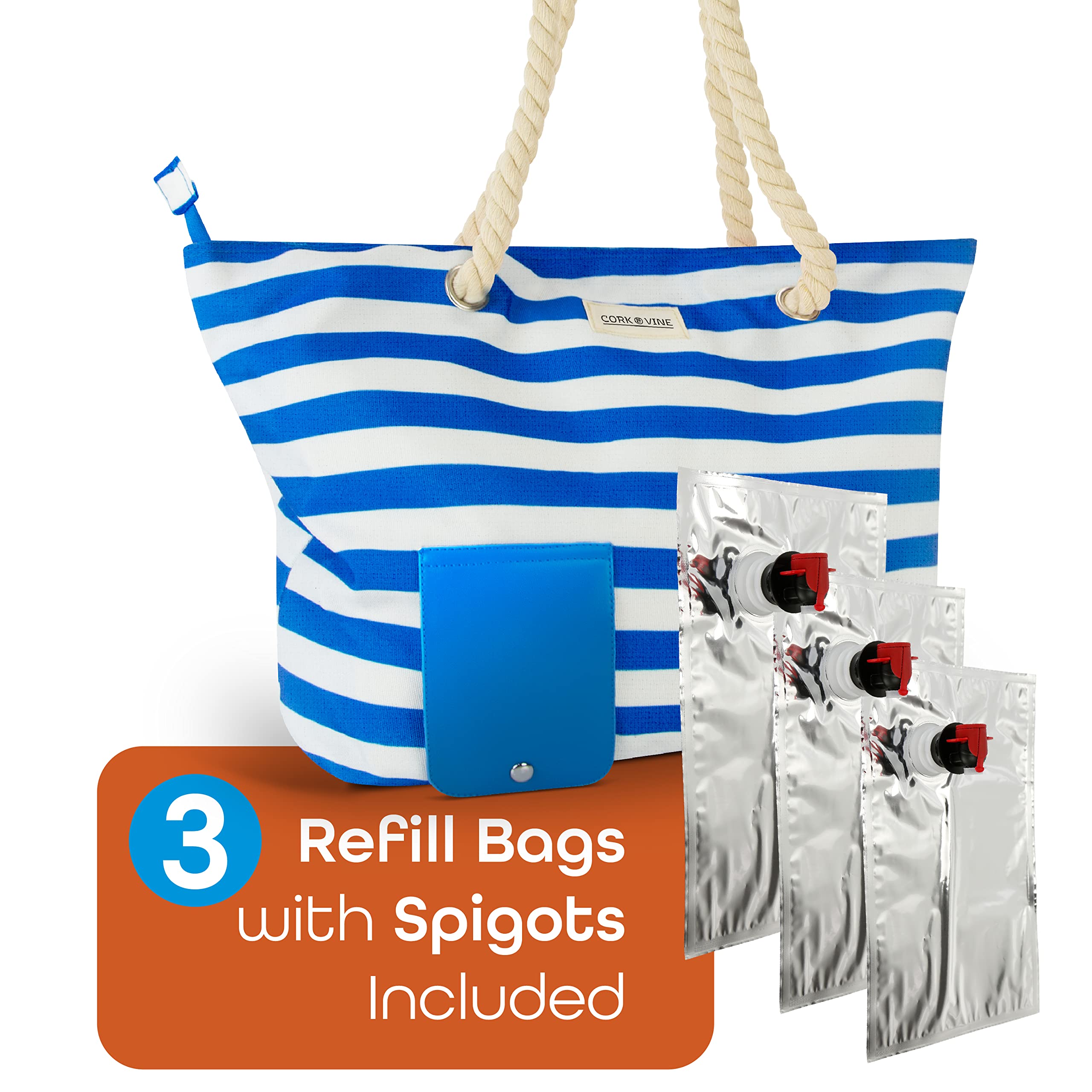 CORK & VINE Wine Beach Bag with
