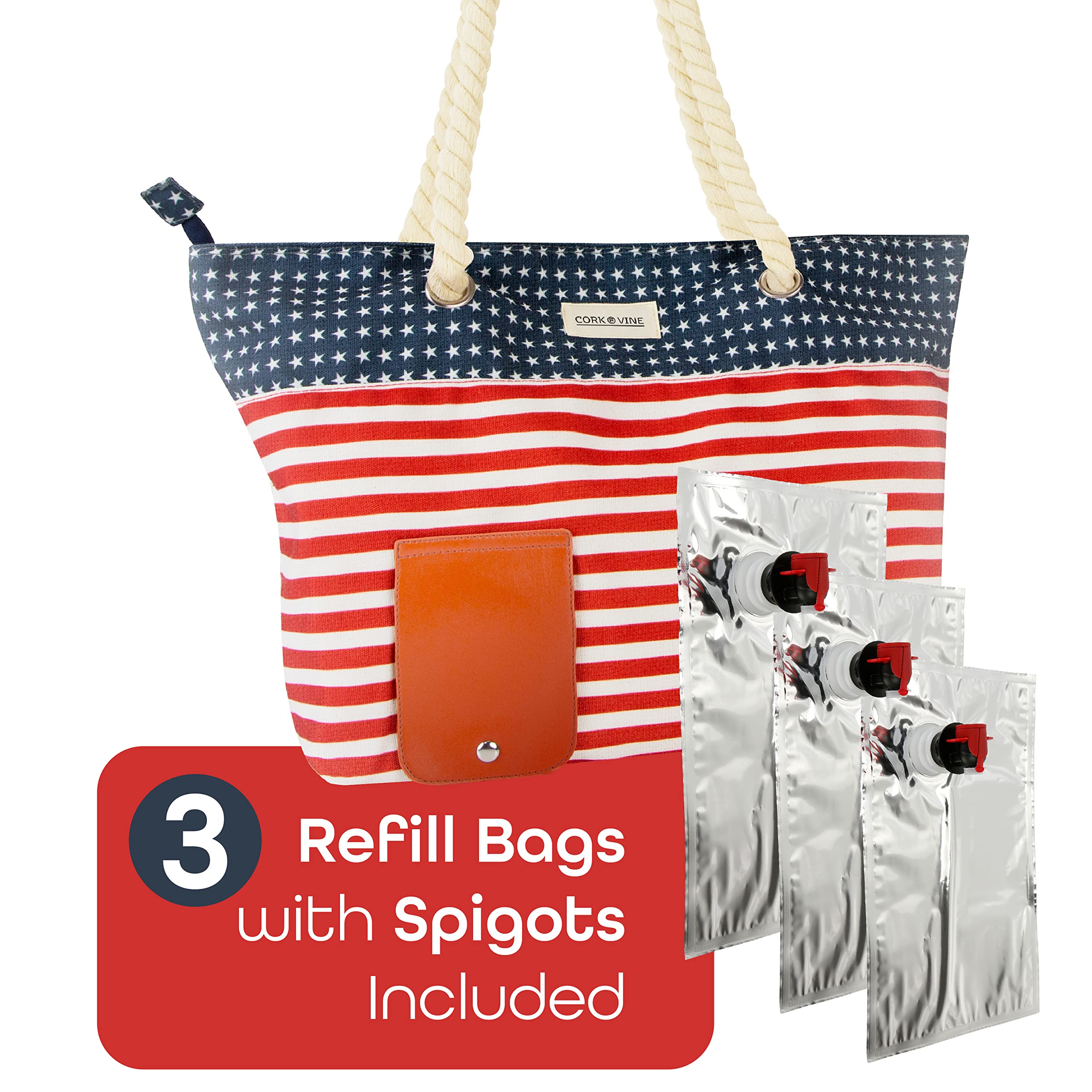 CORK & VINE Wine Beach Bag with