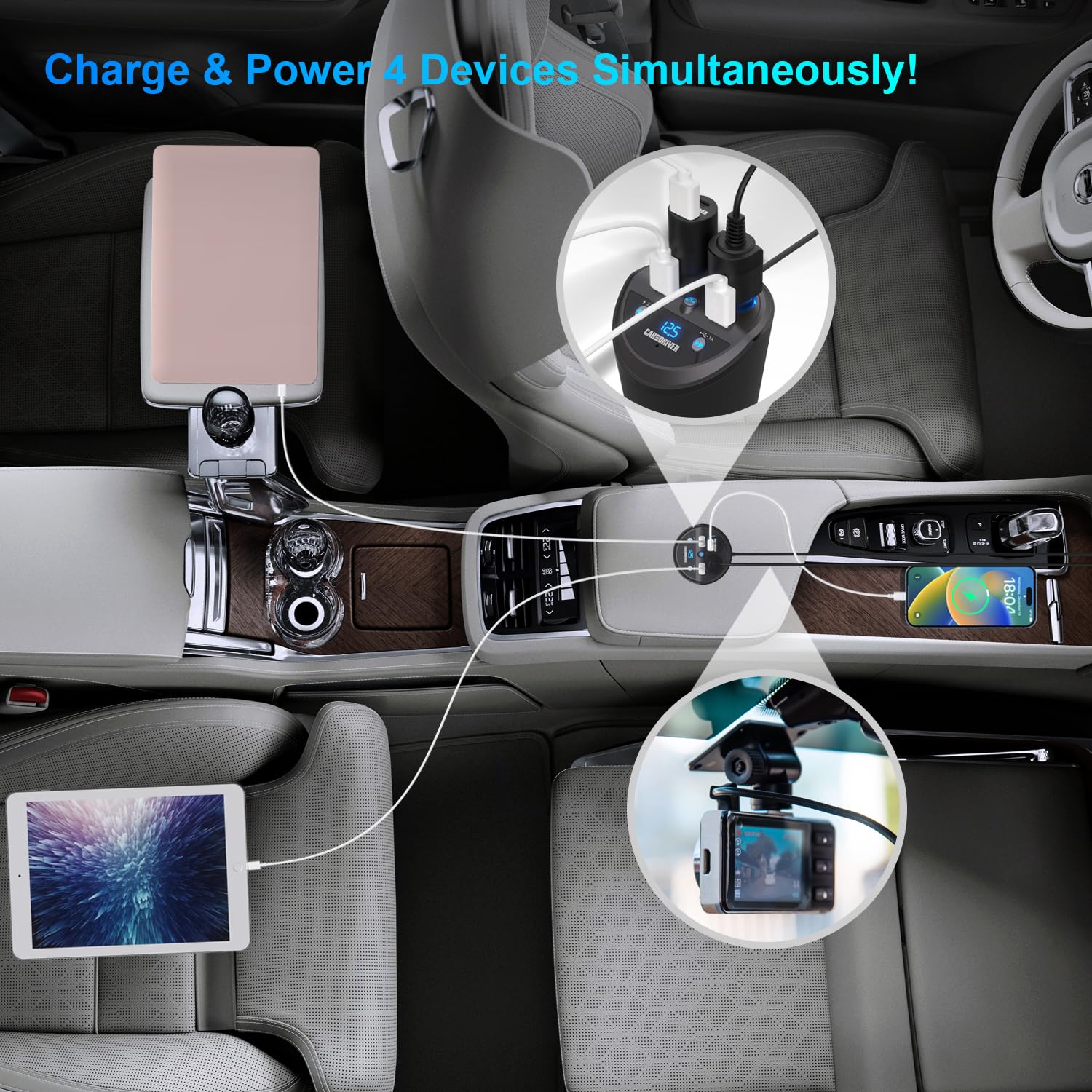 Car and Driver Bluetooth FM Transmitter Cup Holder for Car
