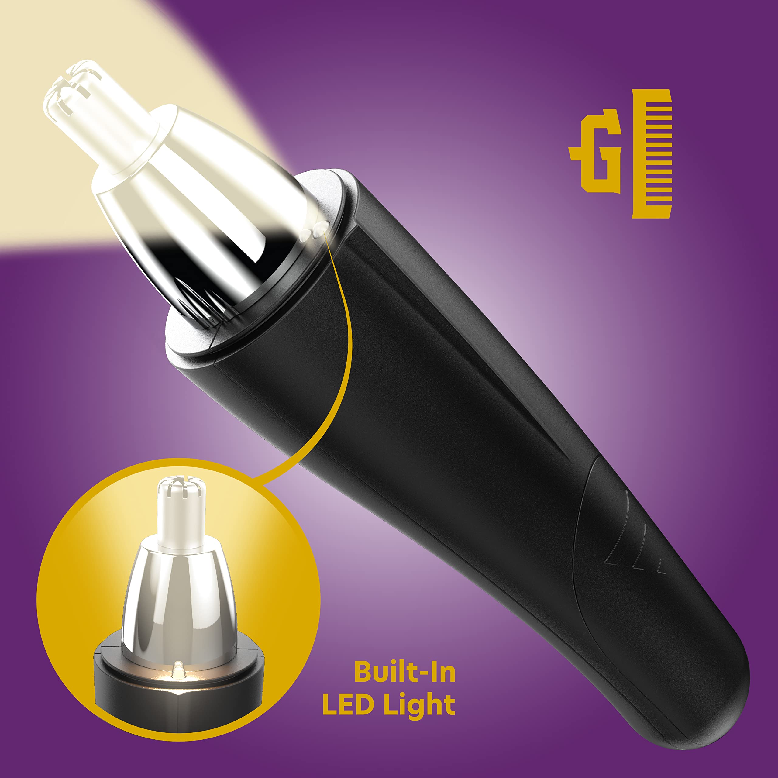 Chargeworx Groom Essentials Men's Battery-Powered Ear and Nose Hair Trimmer