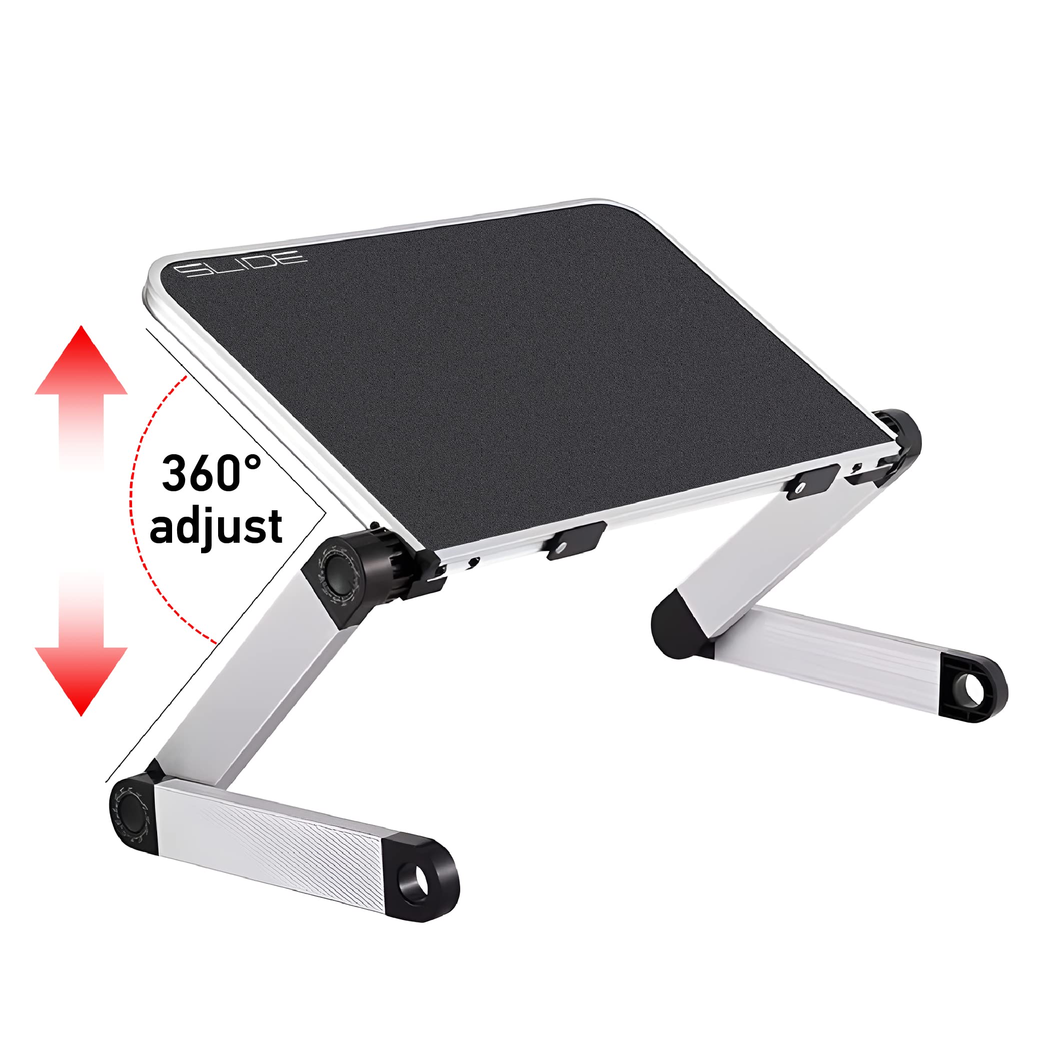 SLIDE Portable Metal Laptop Stand Desk Adjustable Height Angle Control