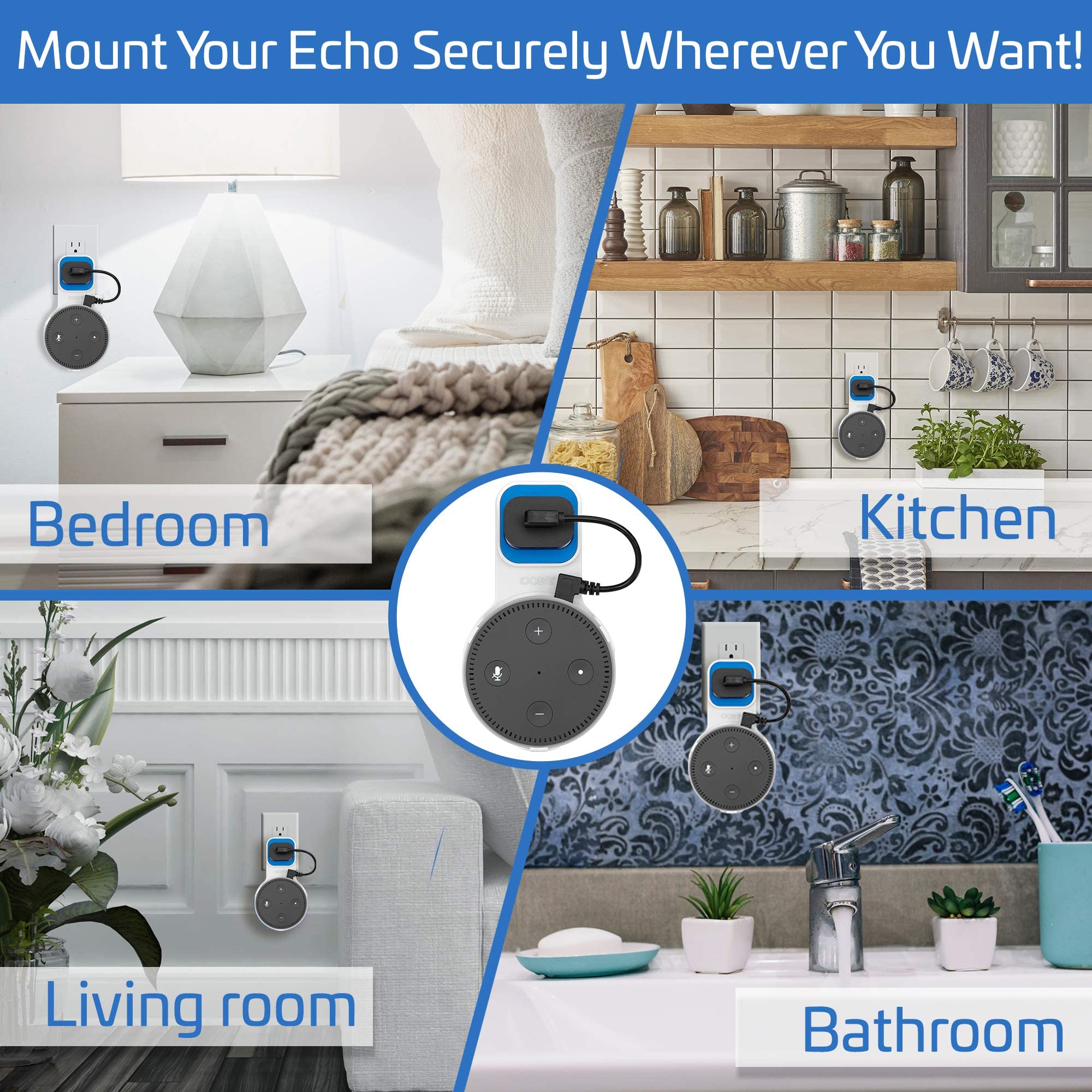 Coby Speaker Wall Mount for 2nd Generation Dot Voice Assistants