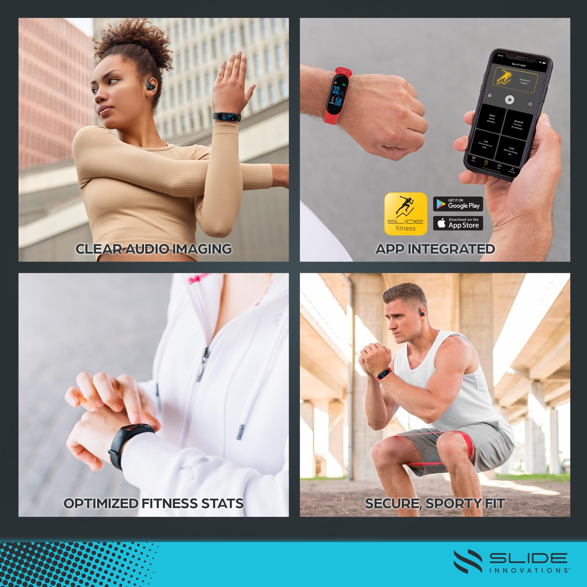 Slide Fitness Tracker Smartwatch TWS Sport Earbuds 2-in-1 Combo