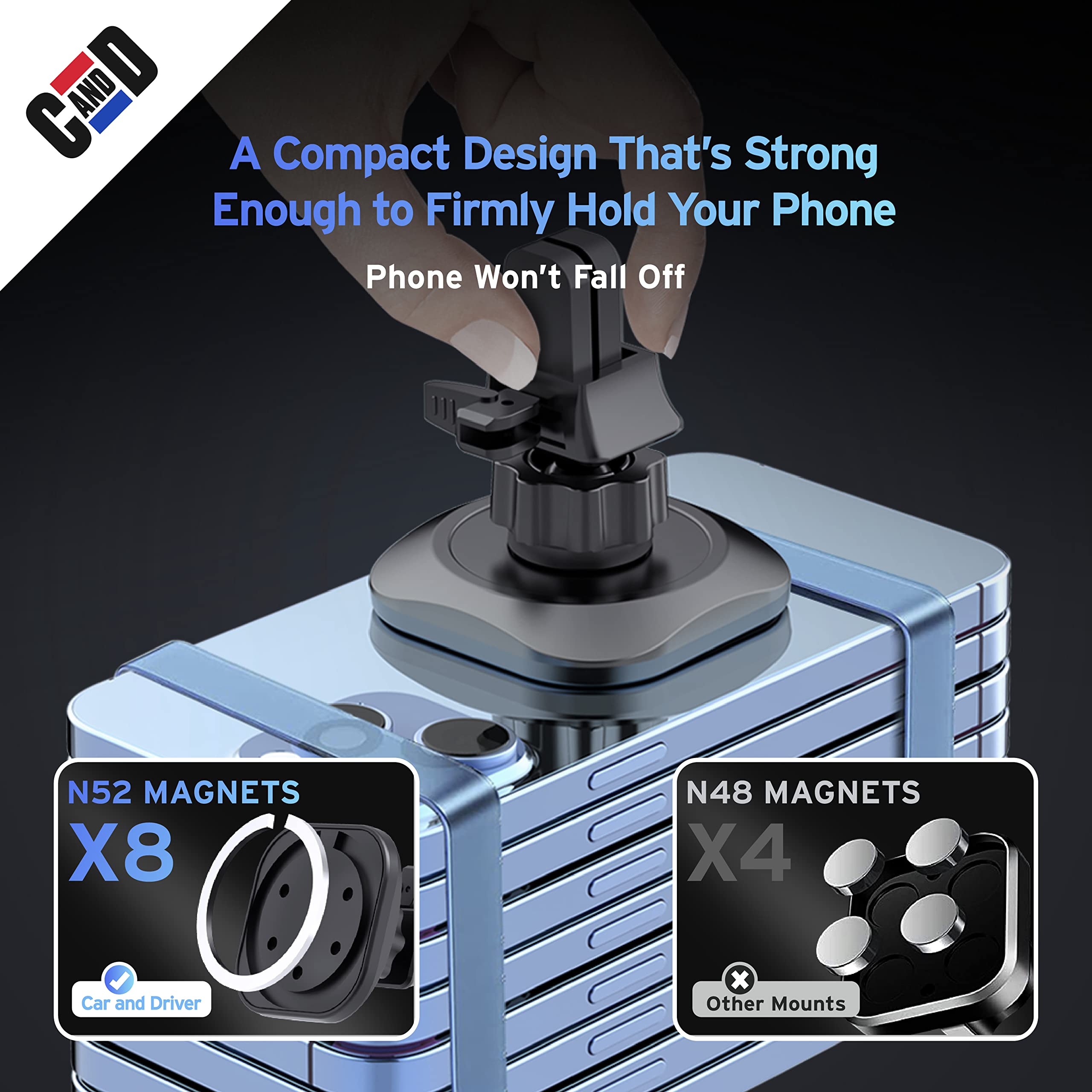 Car and Driver Air Vent Magnetic Phone Mount for Car