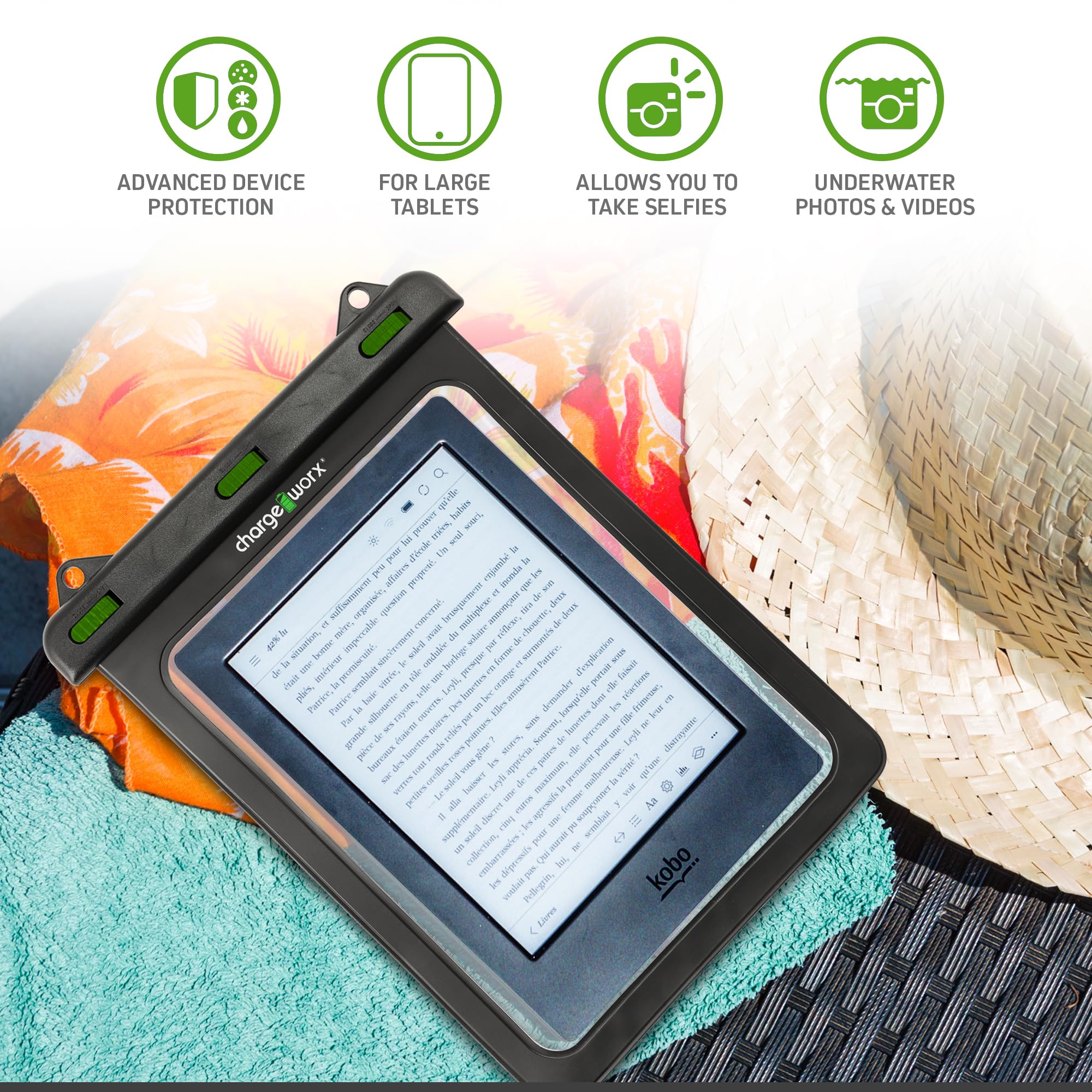 Chargeworx Waterproof Dry Bag Pouch Tablets