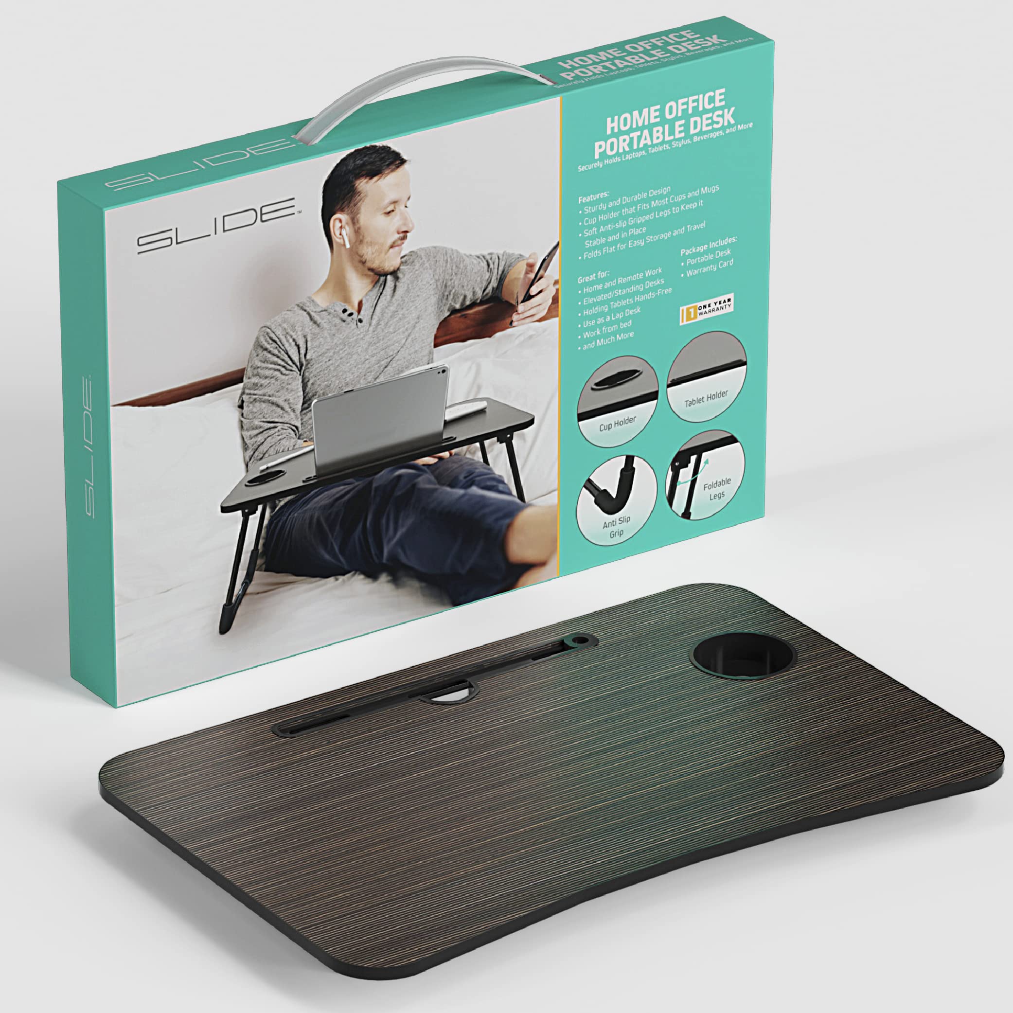 Slide Home Office Portable Lap Desk Laptop Tablet Stylus