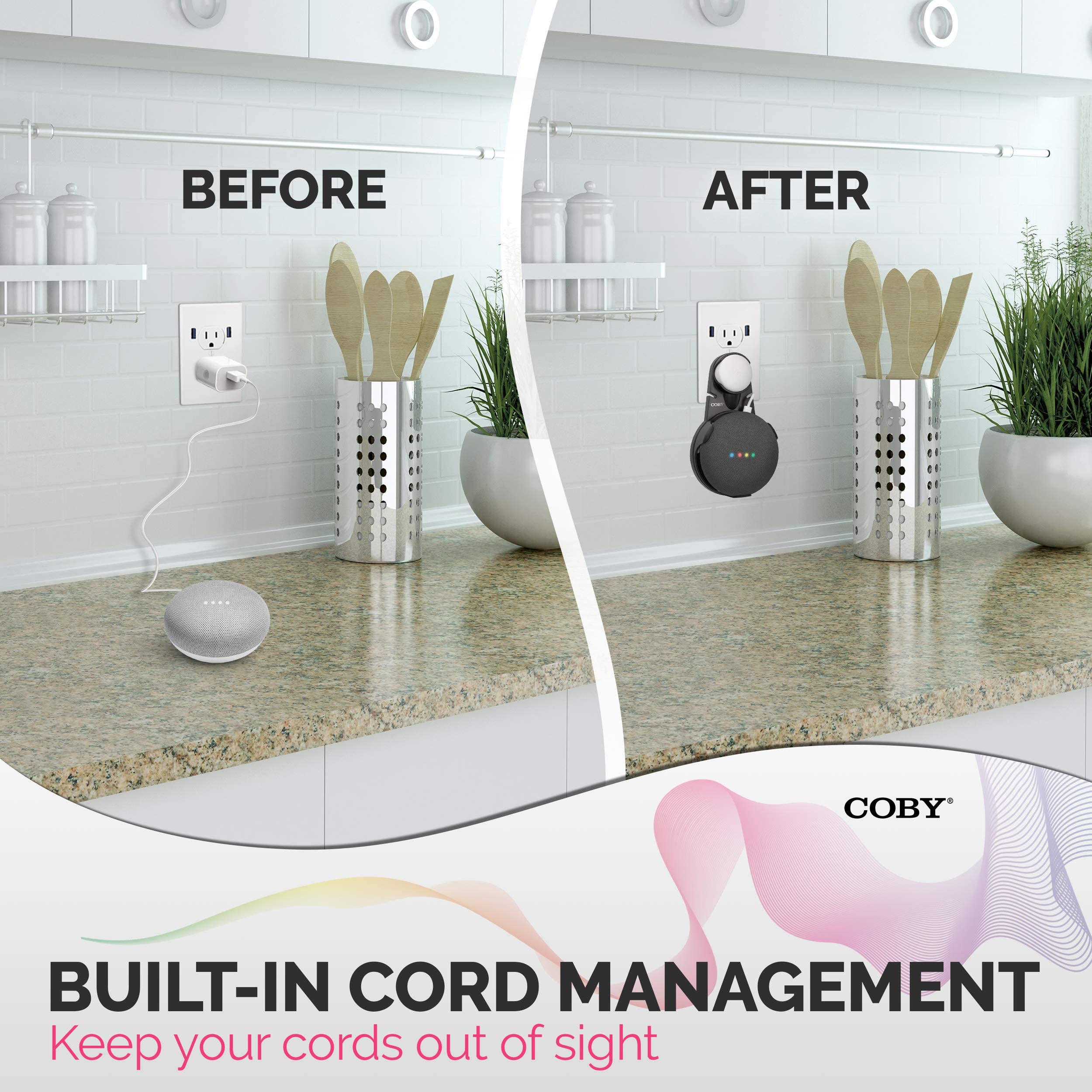 Coby Wall Outlet Mount Holder for Google Home