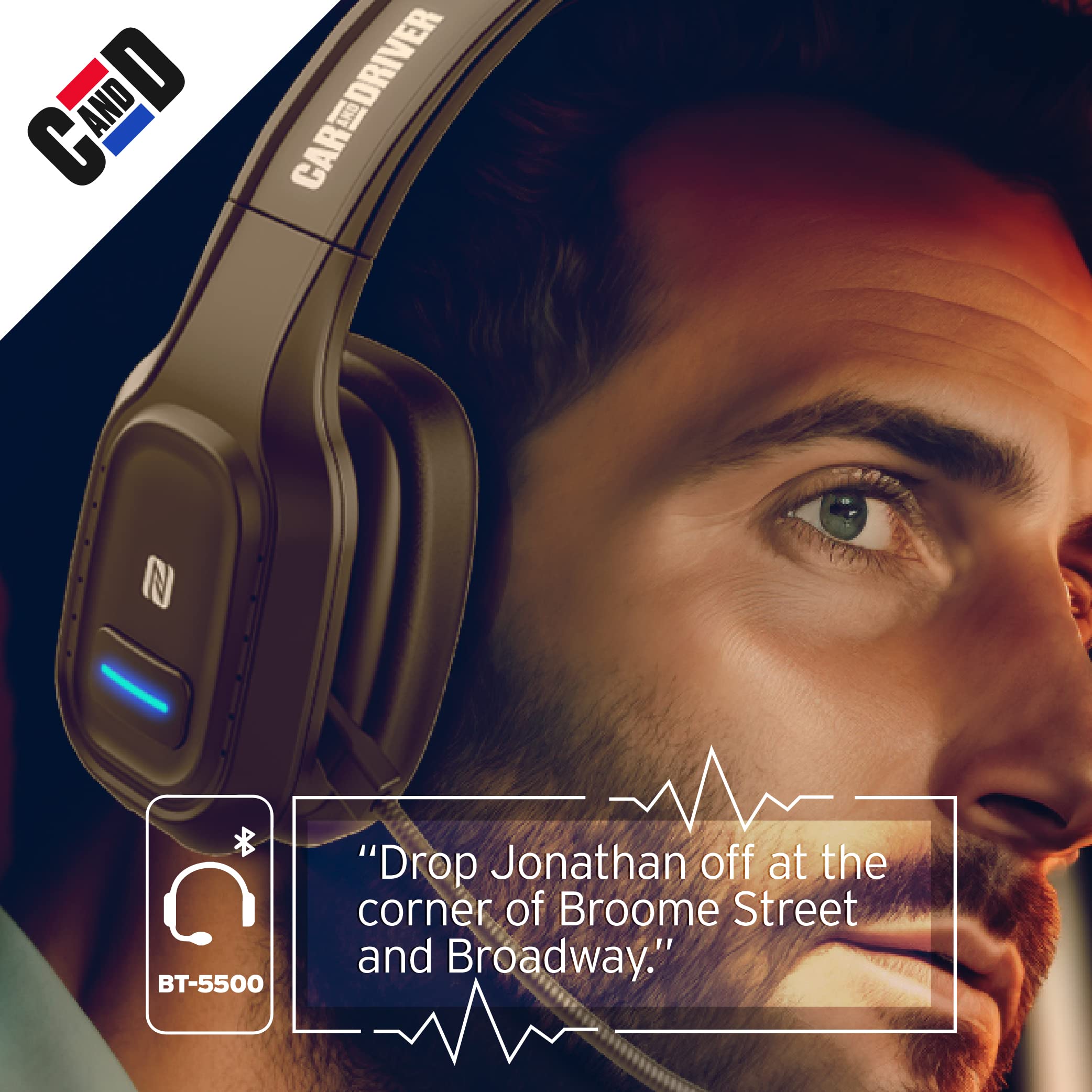 Car and Driver Wireless Bluetooth Headset for Truckers (BT5500)
