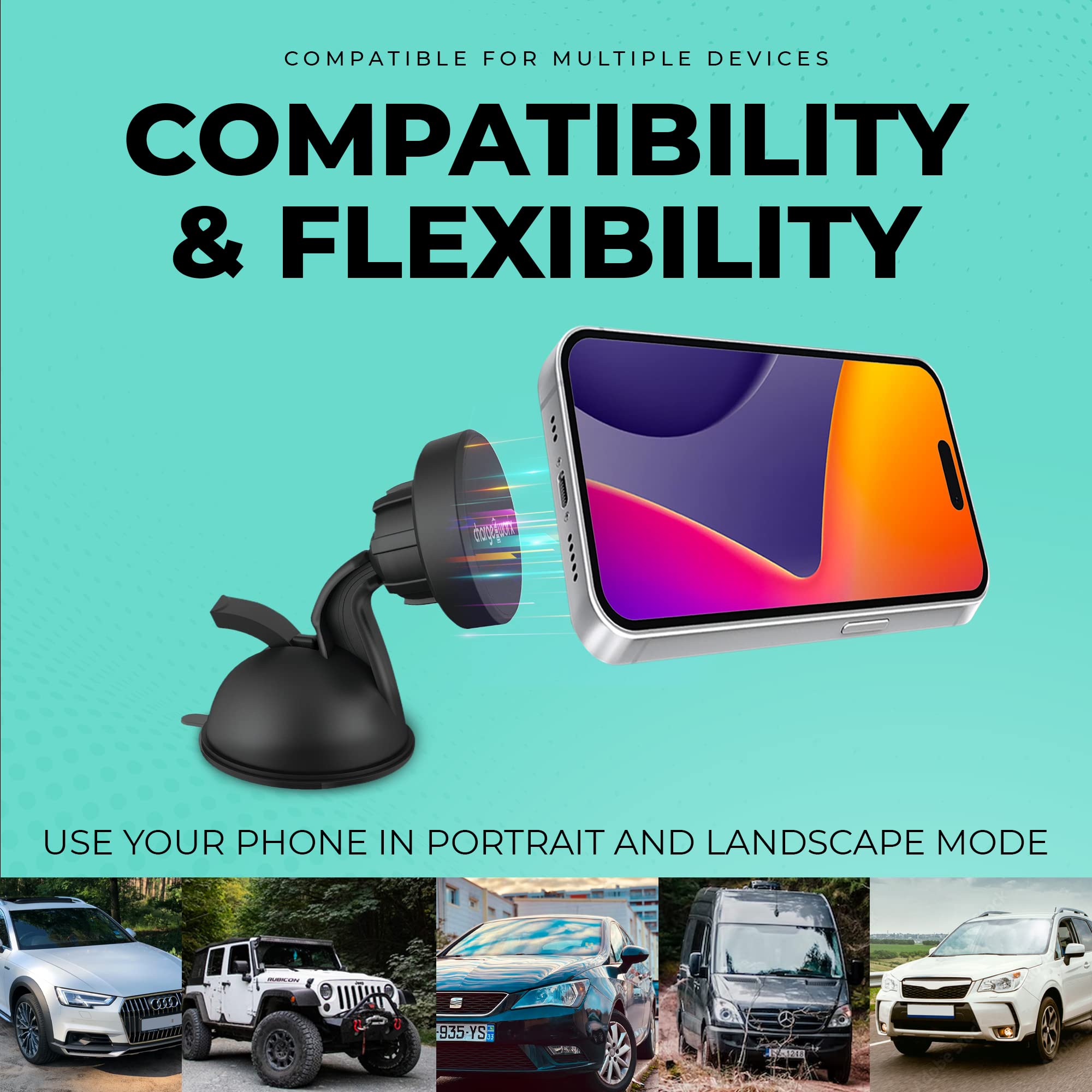 Chargeworx Univ Magnetic Car Phone Mount