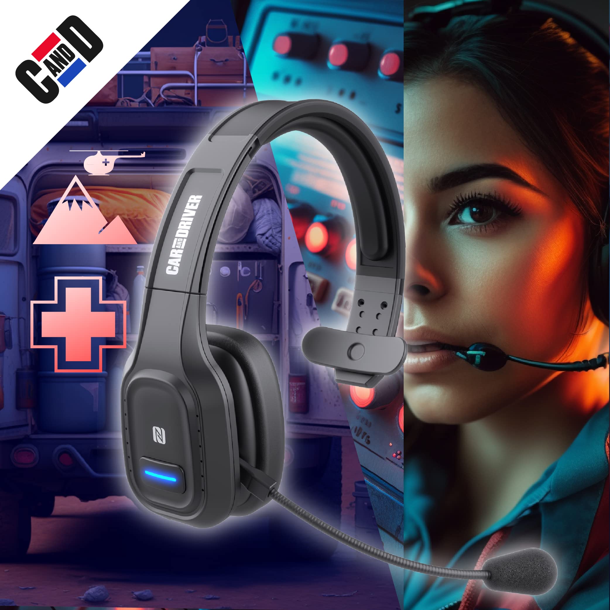 Car and Driver Wireless Bluetooth Headset for Truckers (BT5500)
