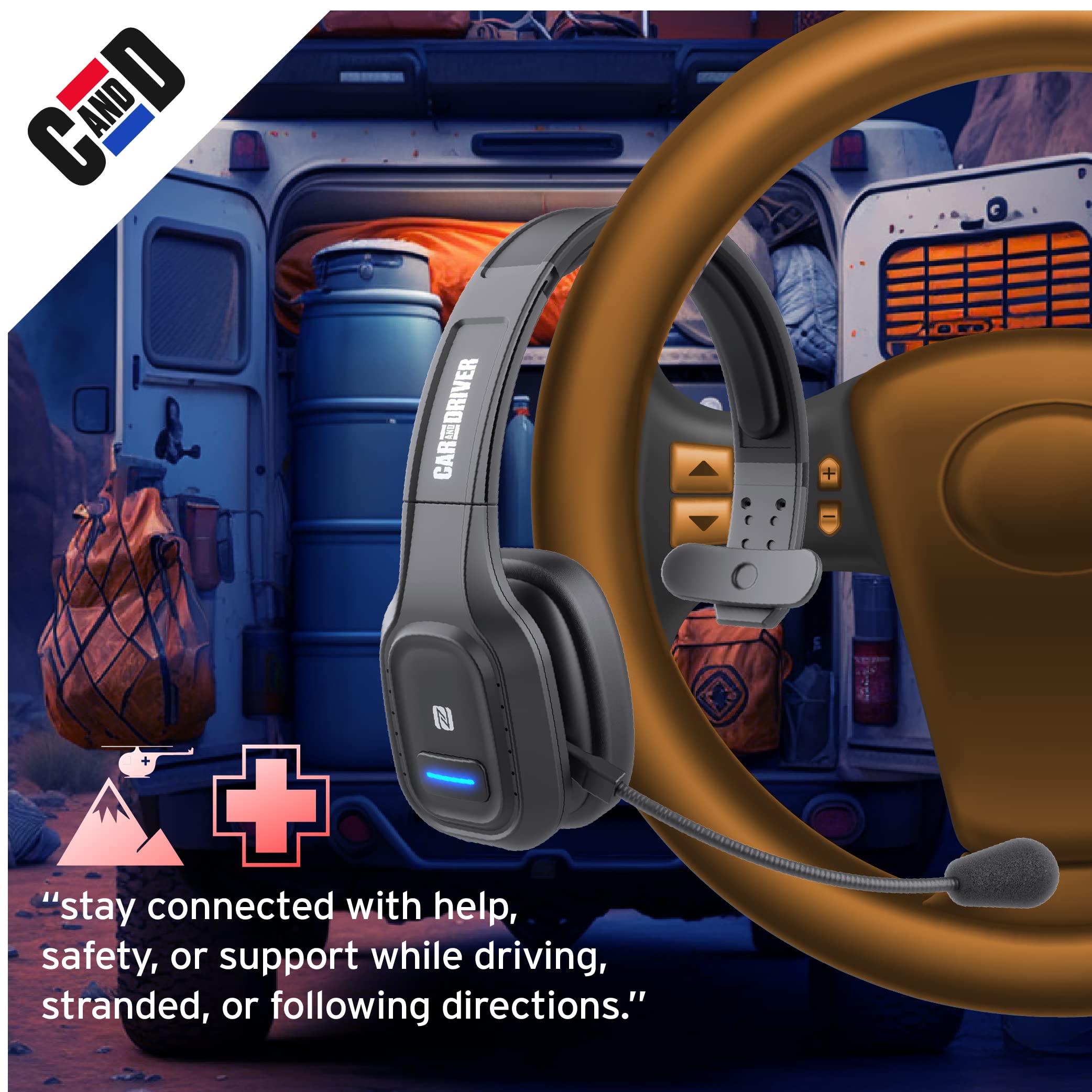 Car and Driver Wireless Bluetooth Headset for Truckers (BT5500)