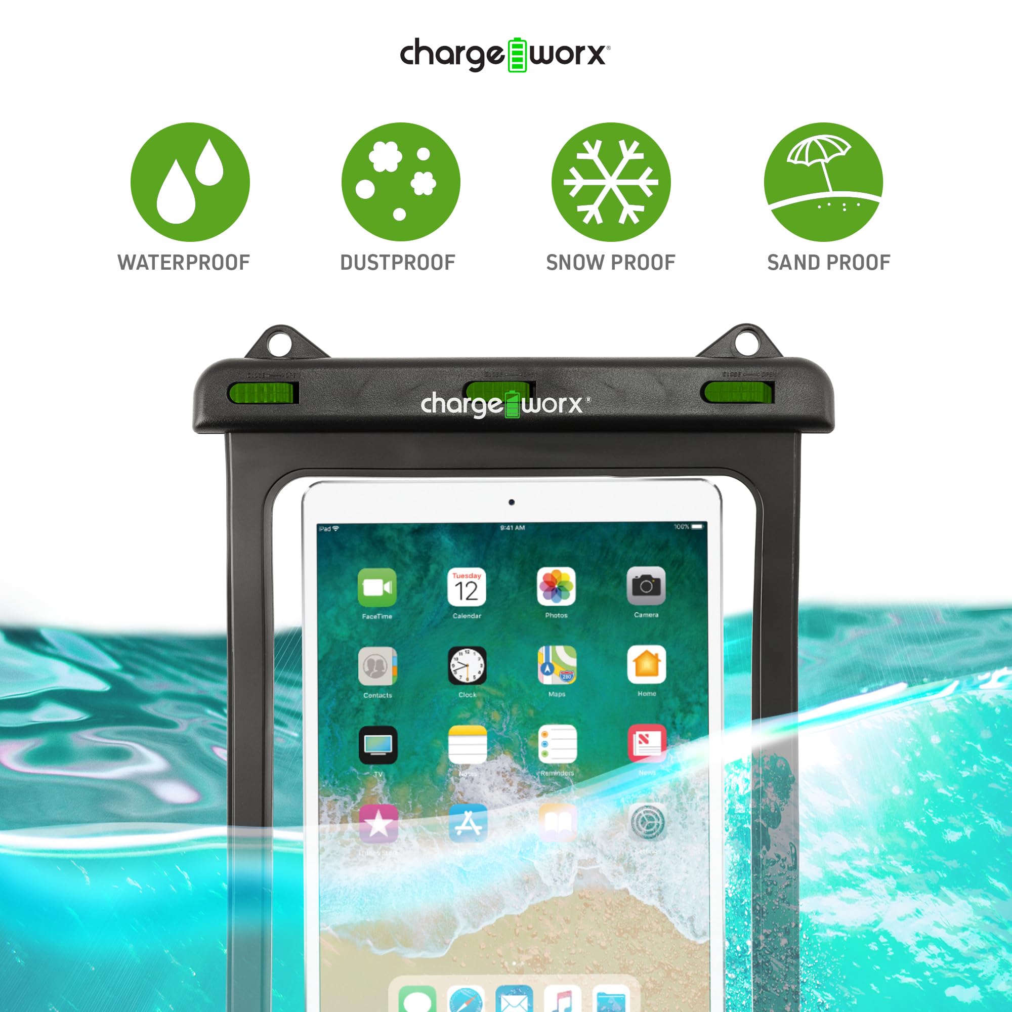 Chargeworx Waterproof Dry Bag Pouch Tablets