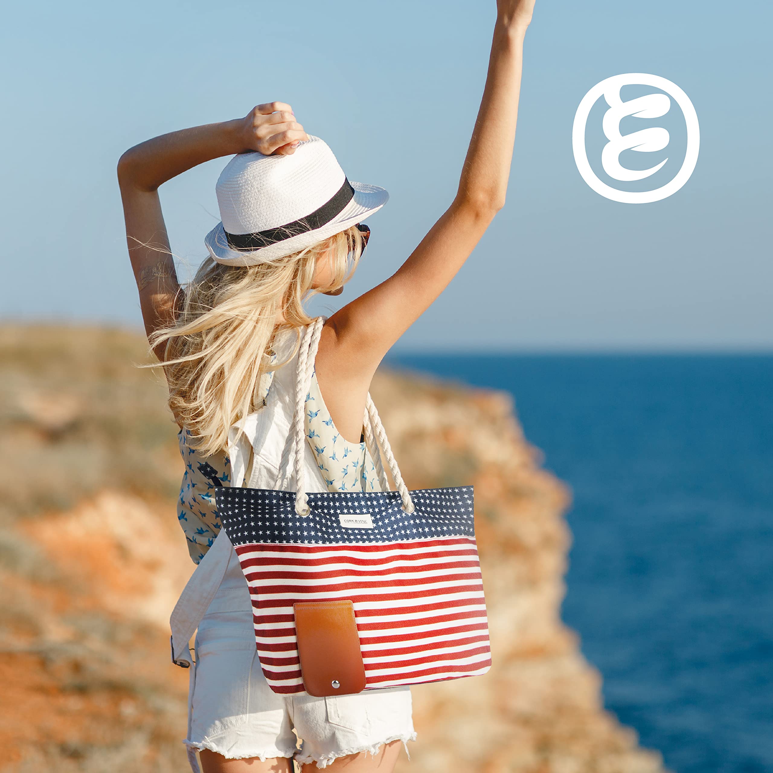 CORK & VINE Wine Beach Bag with