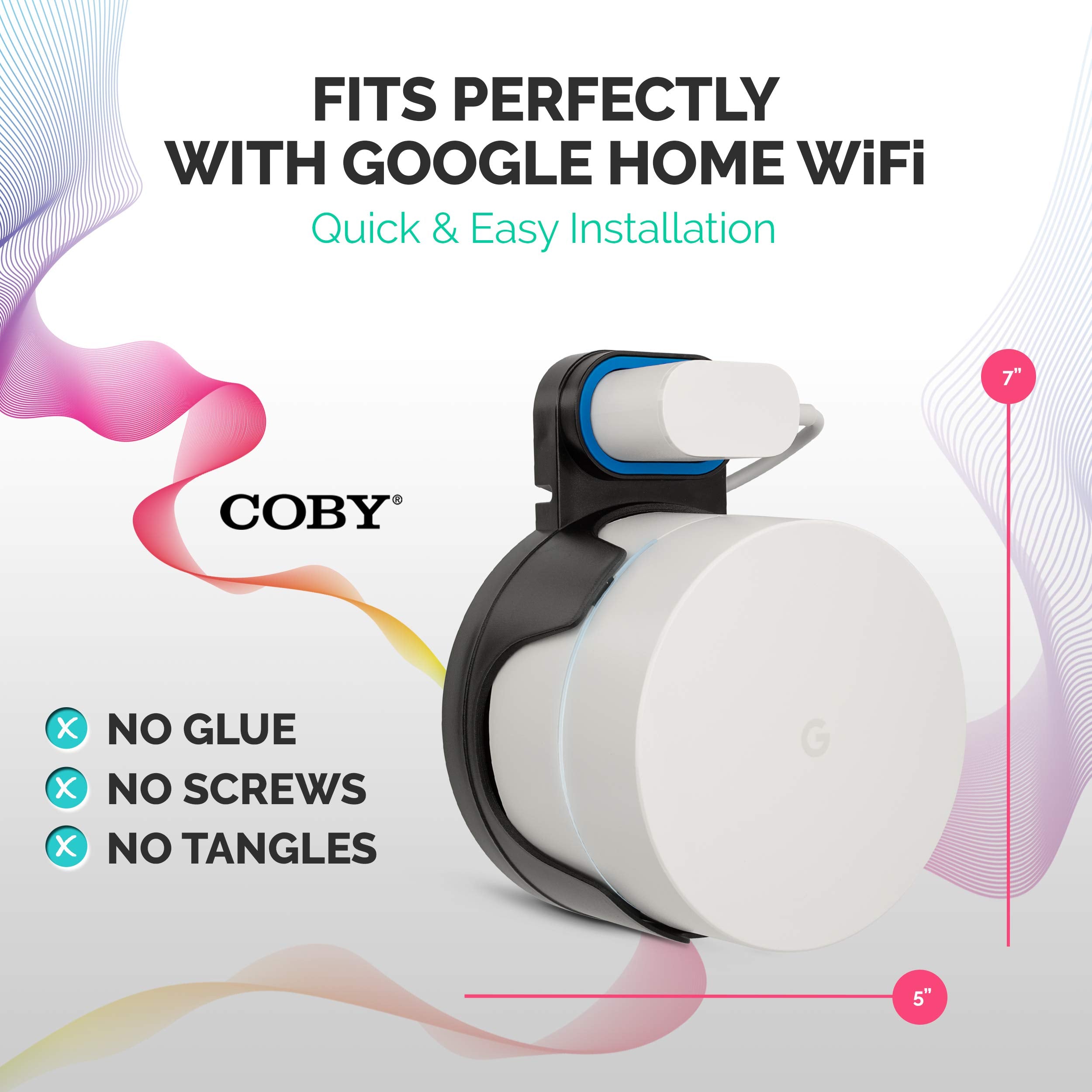 Coby Wall Mount Compatible for Google Home (Black)