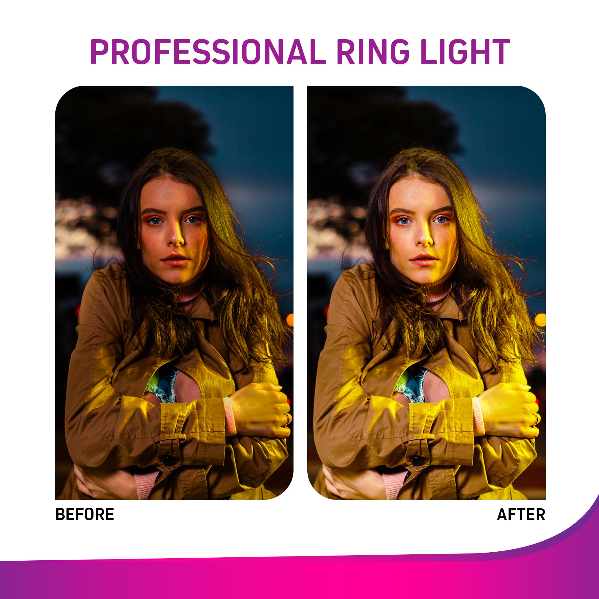 Chargeworx LED Selfie Ring Light 3 Brightness