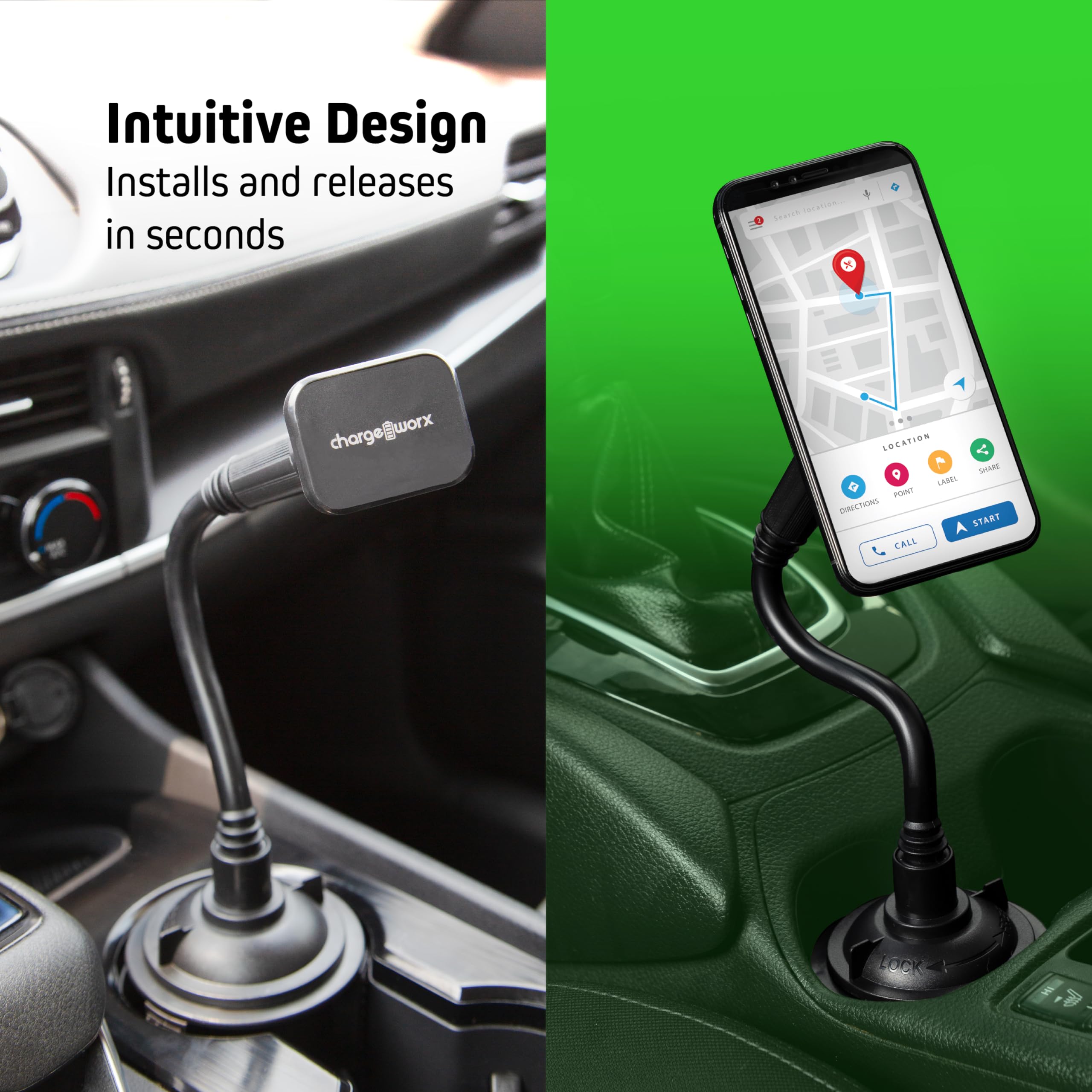 Chargeworx Magnetic Cupholder Car Mount