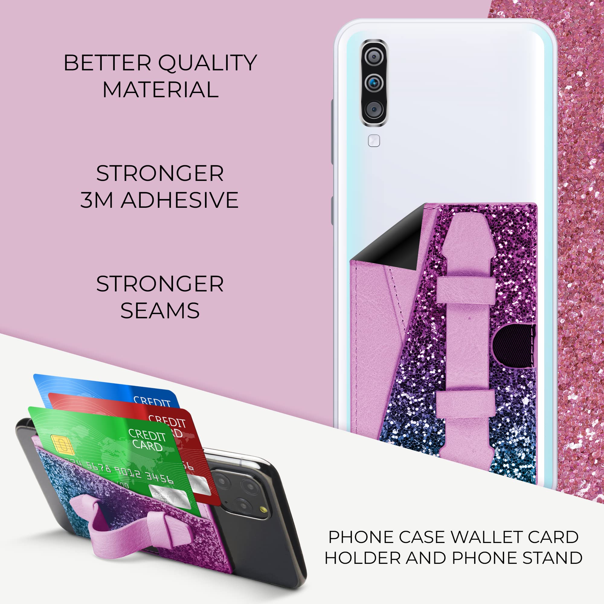 SKYLAR Stick-On Credit Card ID Holder Smartphone Violet