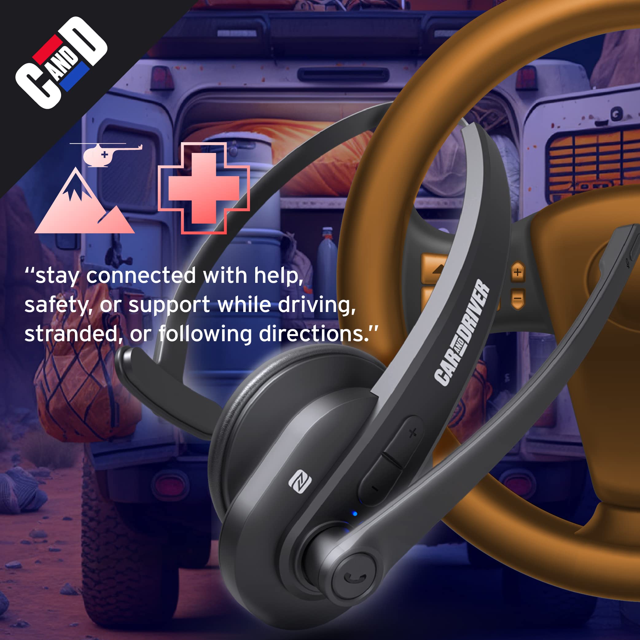 Car and Driver Wireless Bluetooth Headset for Truckers (BT5500)