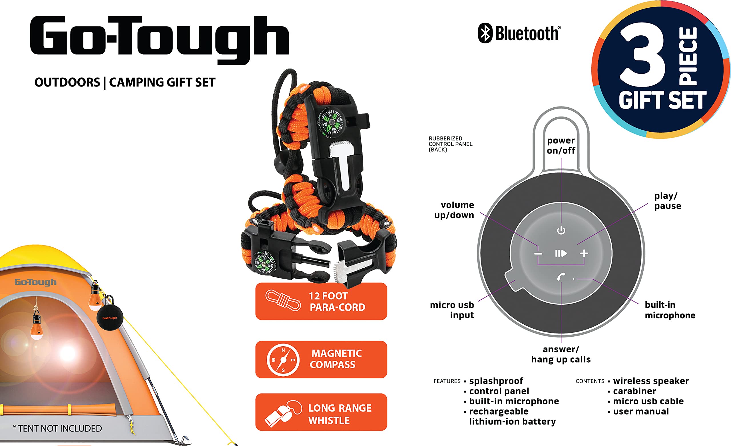 Go-Tough 3PC Camping Accessories Set | Includes Camping Tent Hanging