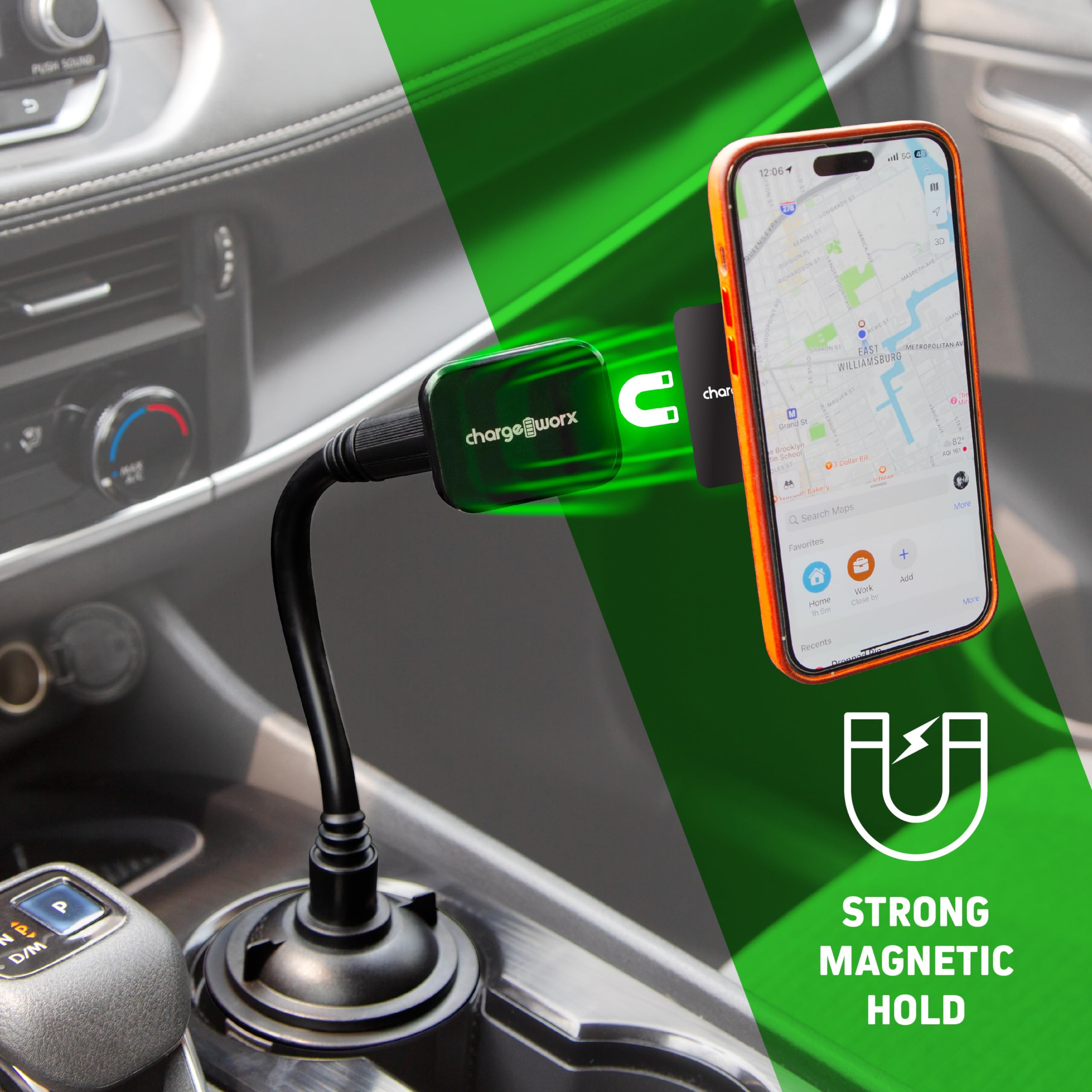Chargeworx Magnetic Cupholder Car Mount