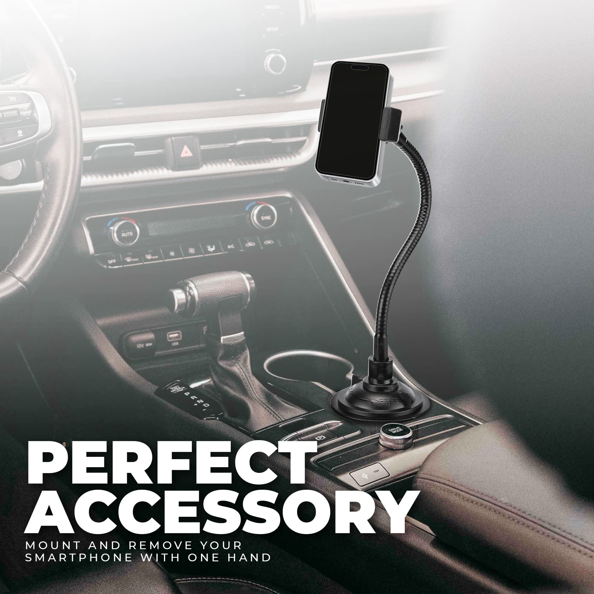 CHARGEWORX 10" Neck Univ Cup Holder Car Mount