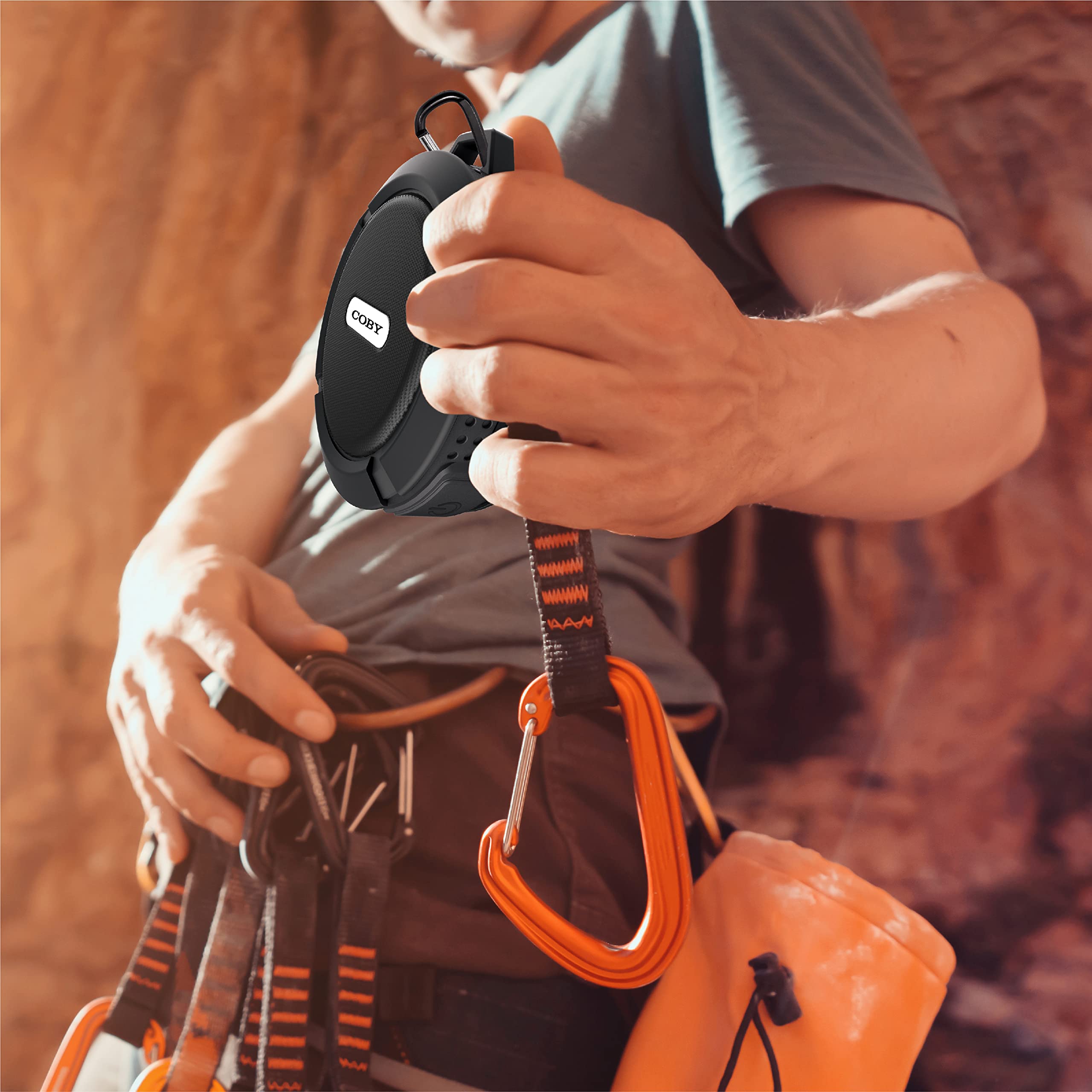 Coby Rugged Gear Bluetooth-Speaker, Red Bluetooth-Shower-Speaker