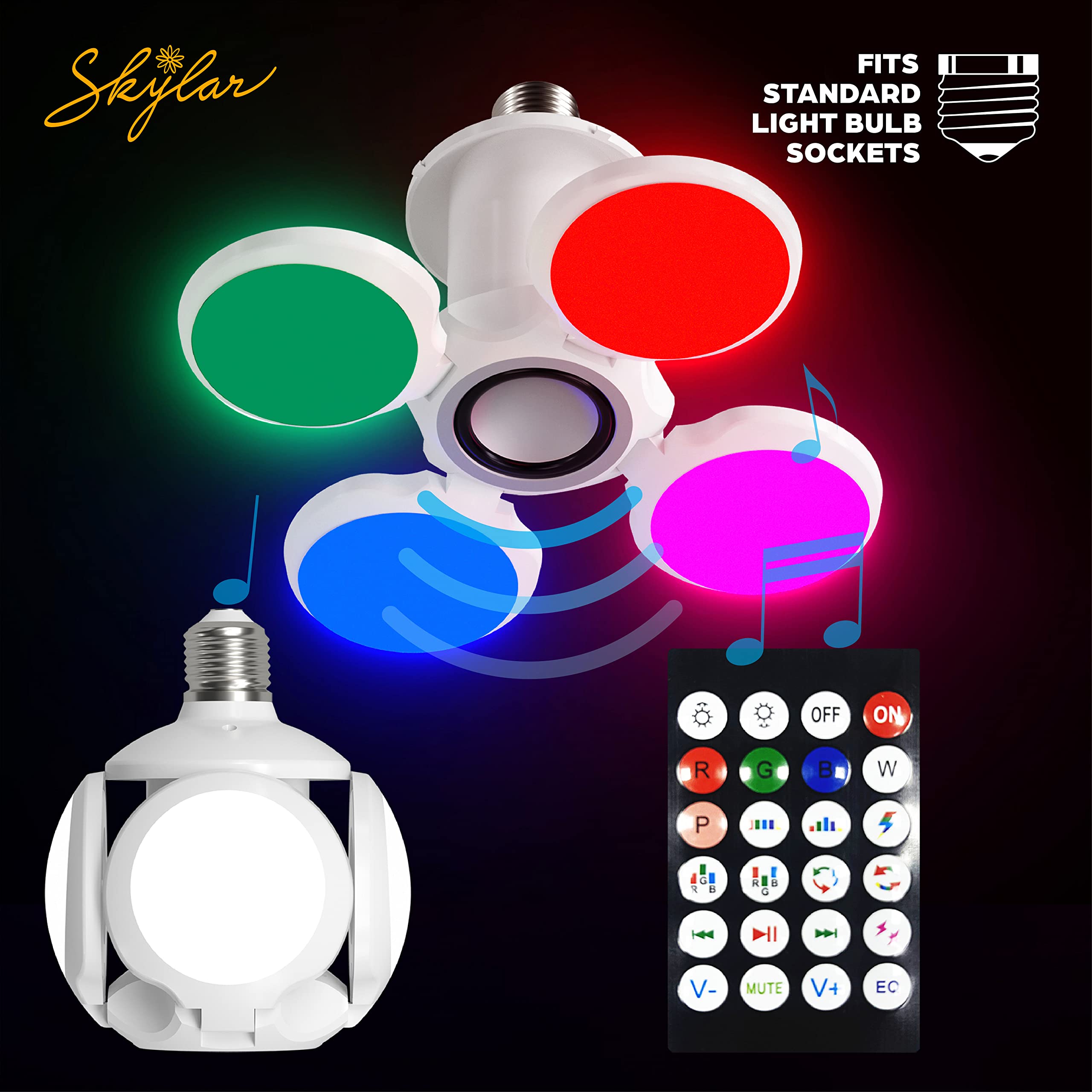 Skylar Multicolor Party Lamp Bluetooth Speakers Remote