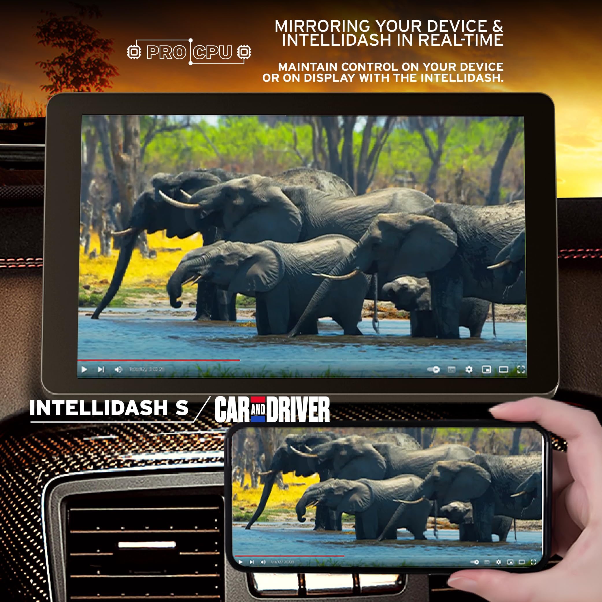 Car and Driver INTELLIDASH Slim with Apple Carplay and Android Auto