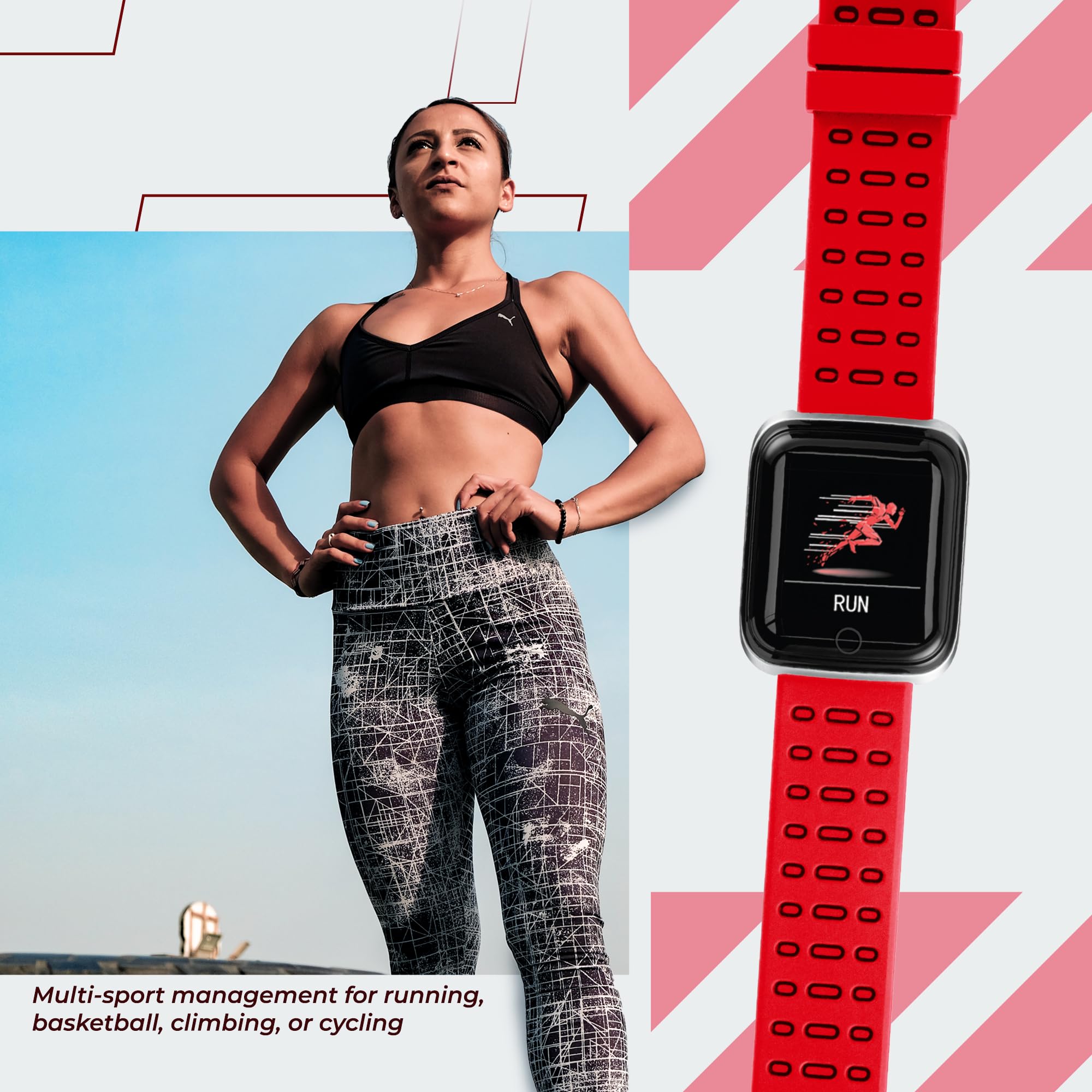 SLIDE Fitness Watch Activity Tracker Bluetooth Smartphone Compatible