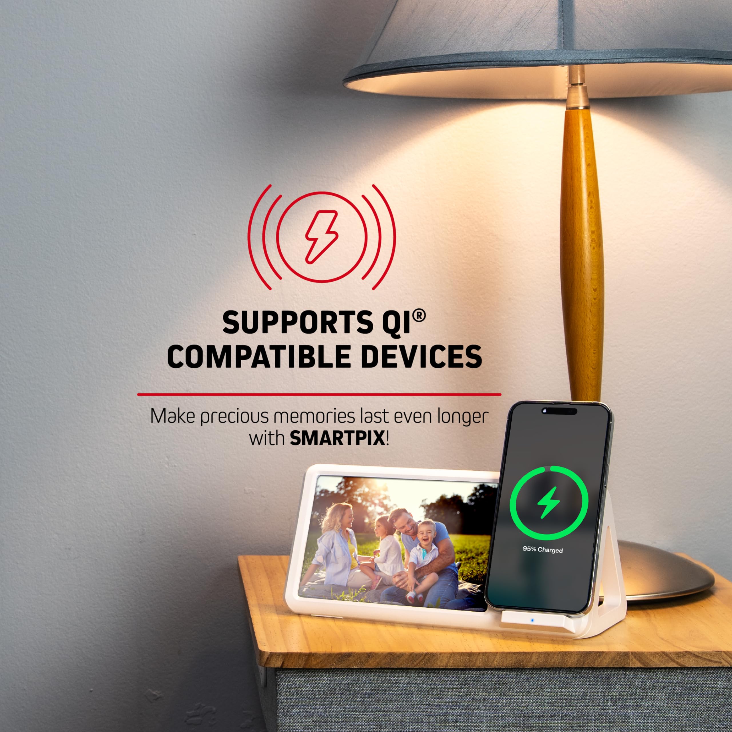 Chargeworx Smartpix Wireless Charger and Physical Photo Frame