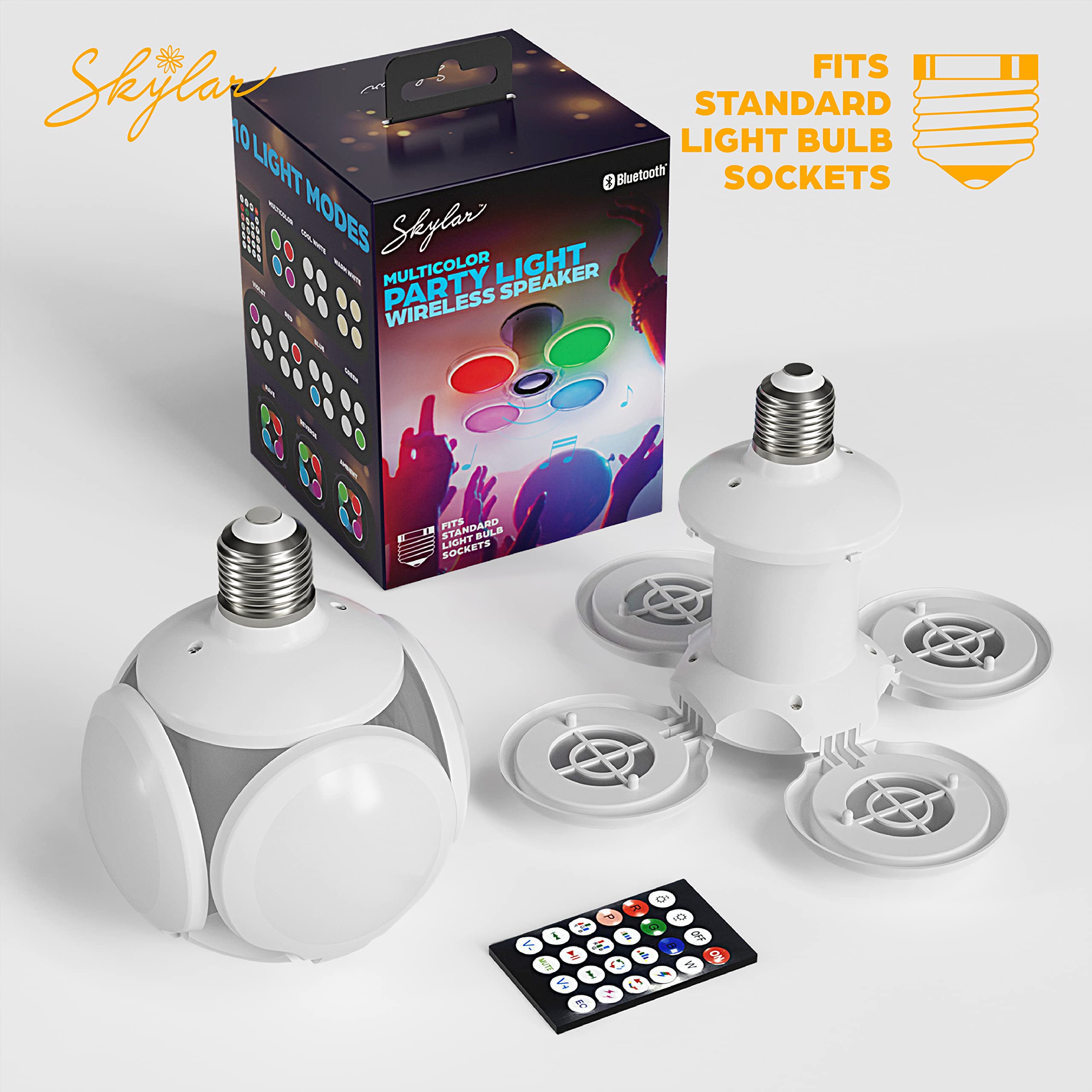 Skylar Multicolor Party Lamp Bluetooth Speakers Remote