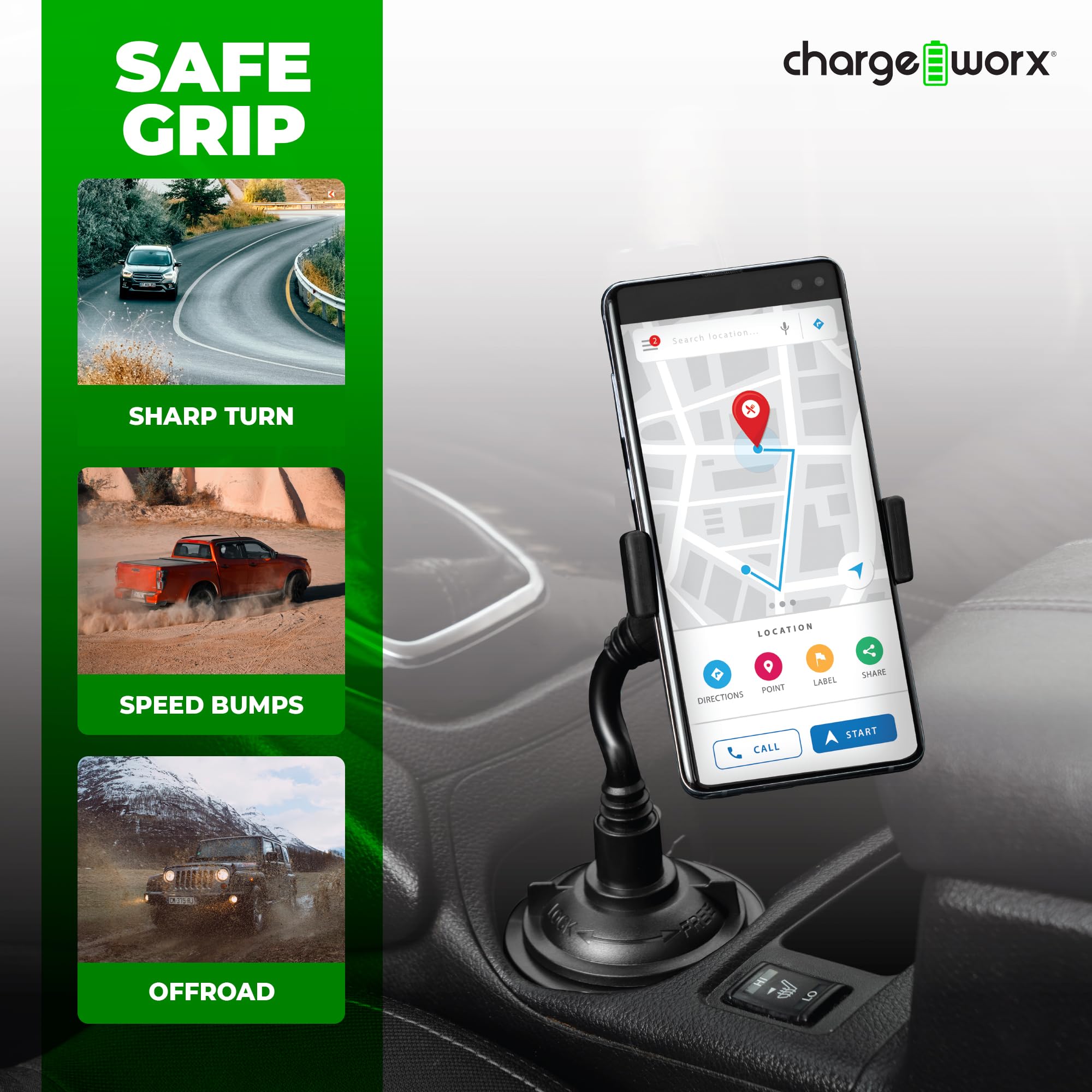 Chargeworx Univ Cup Holder Phone Mount
