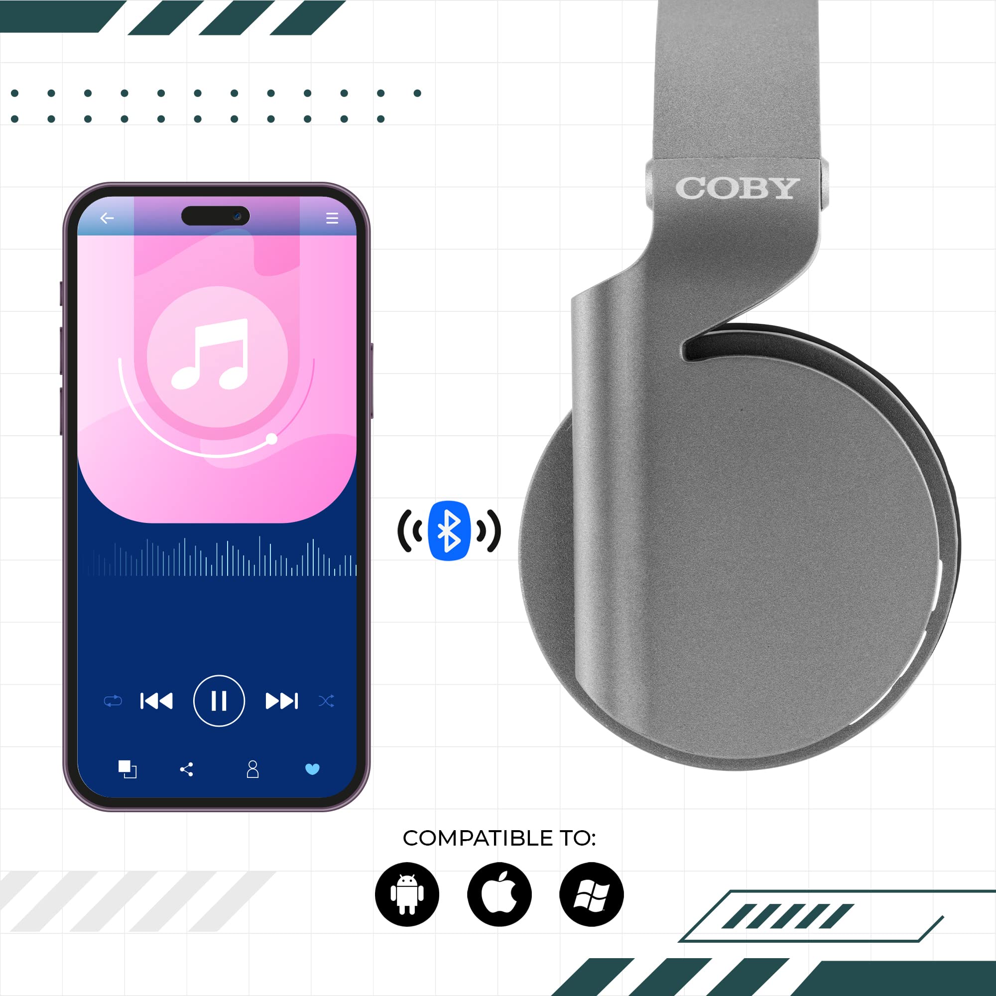 Coby Bluetooth 5.3 Headphones
