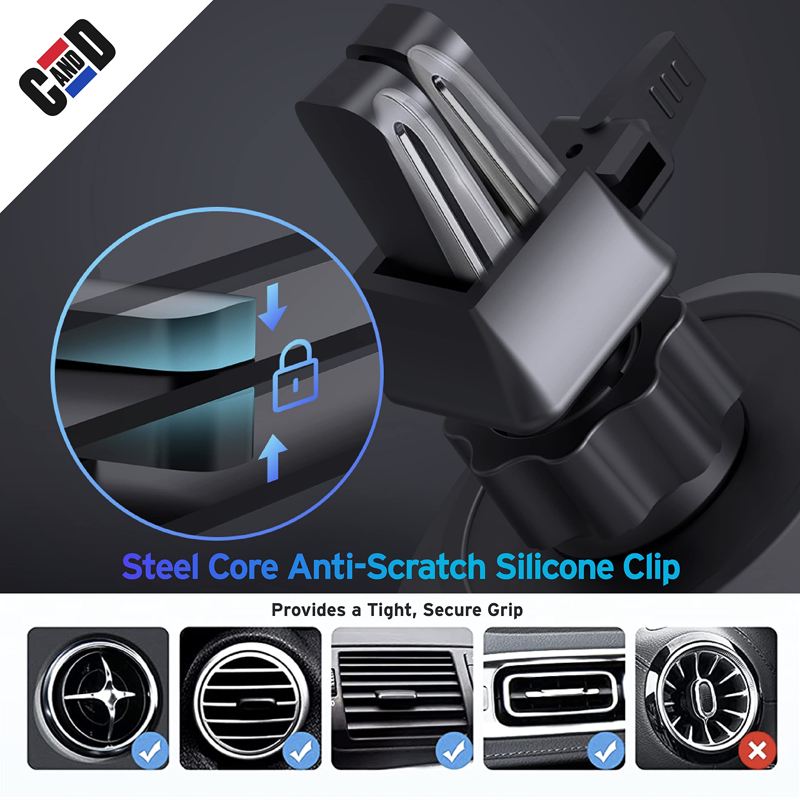 Car and Driver Air Vent Magnetic Phone Mount for Car