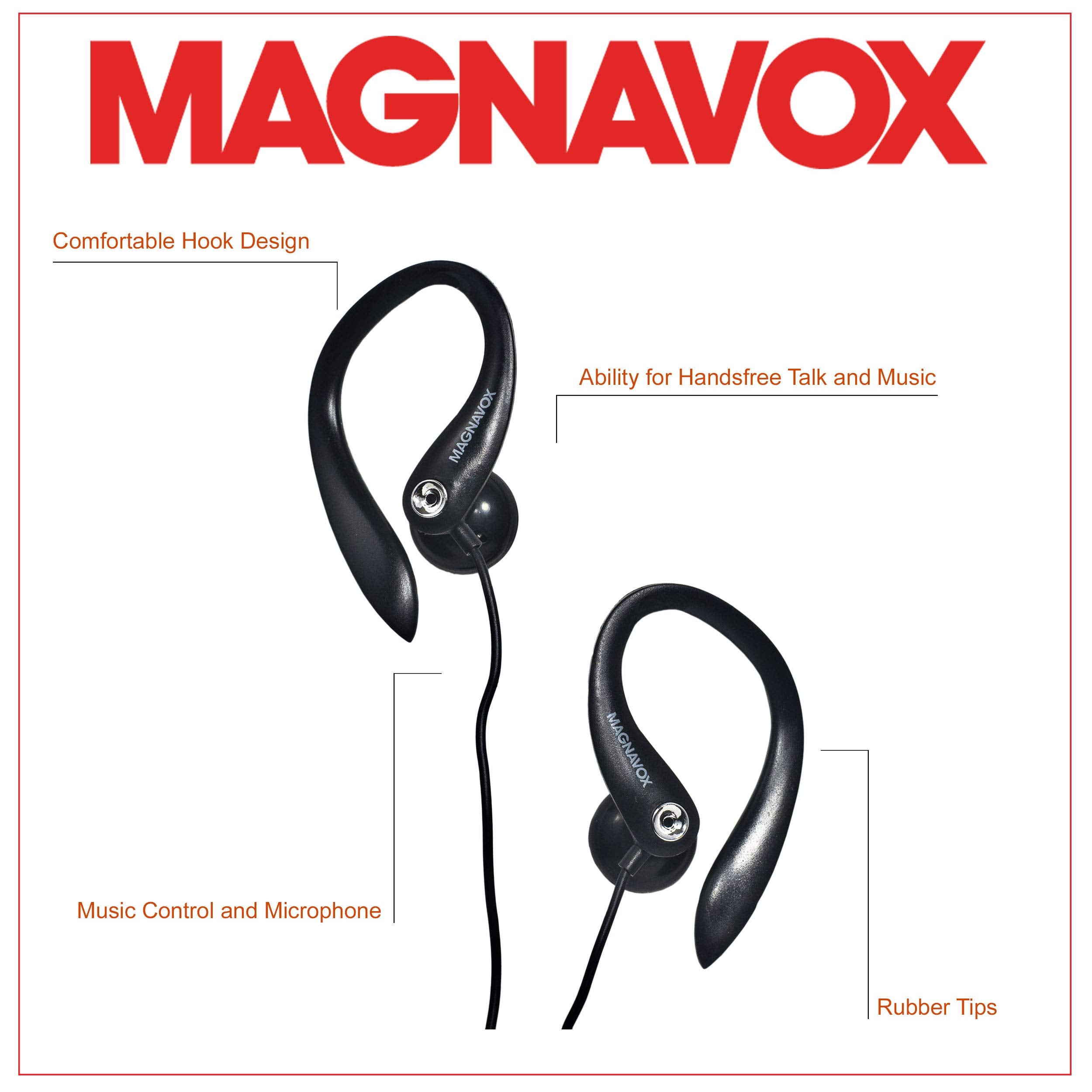 Magnavox MHP4854-BK Earhook Earbuds