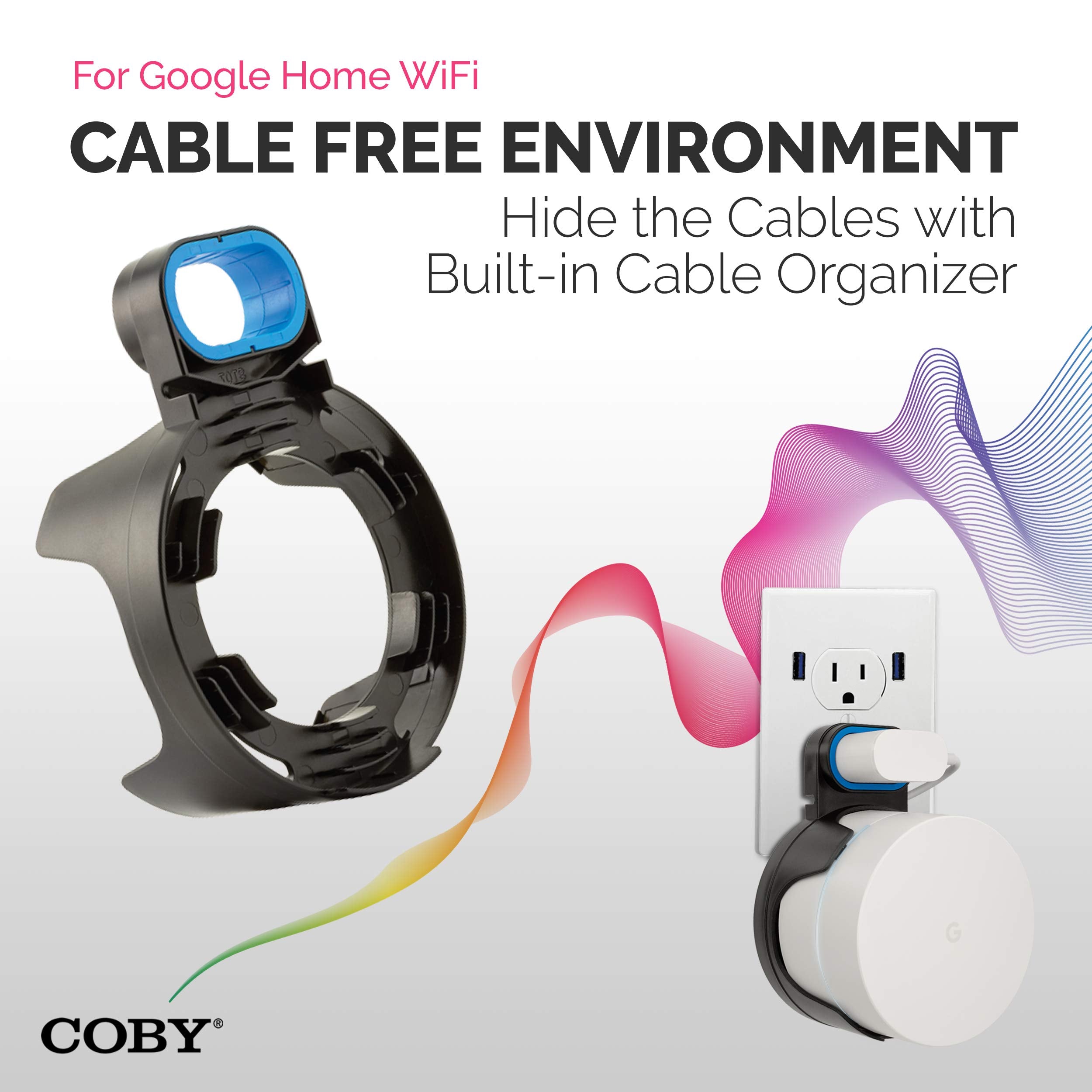Coby Wall Mount Compatible for Google Home (Black)