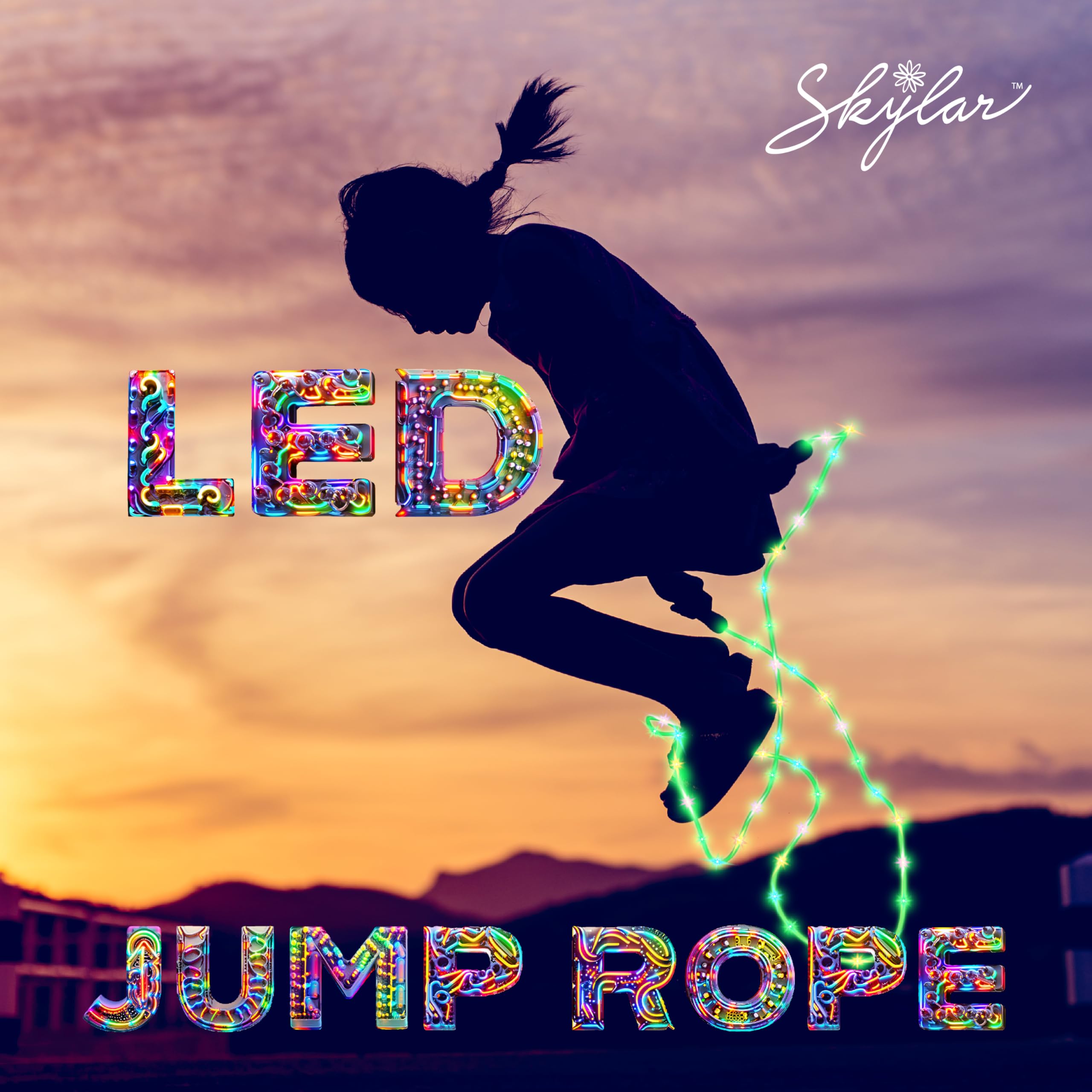 Skylar Light Up Jump Rope 3 LED Modes Adjustable
