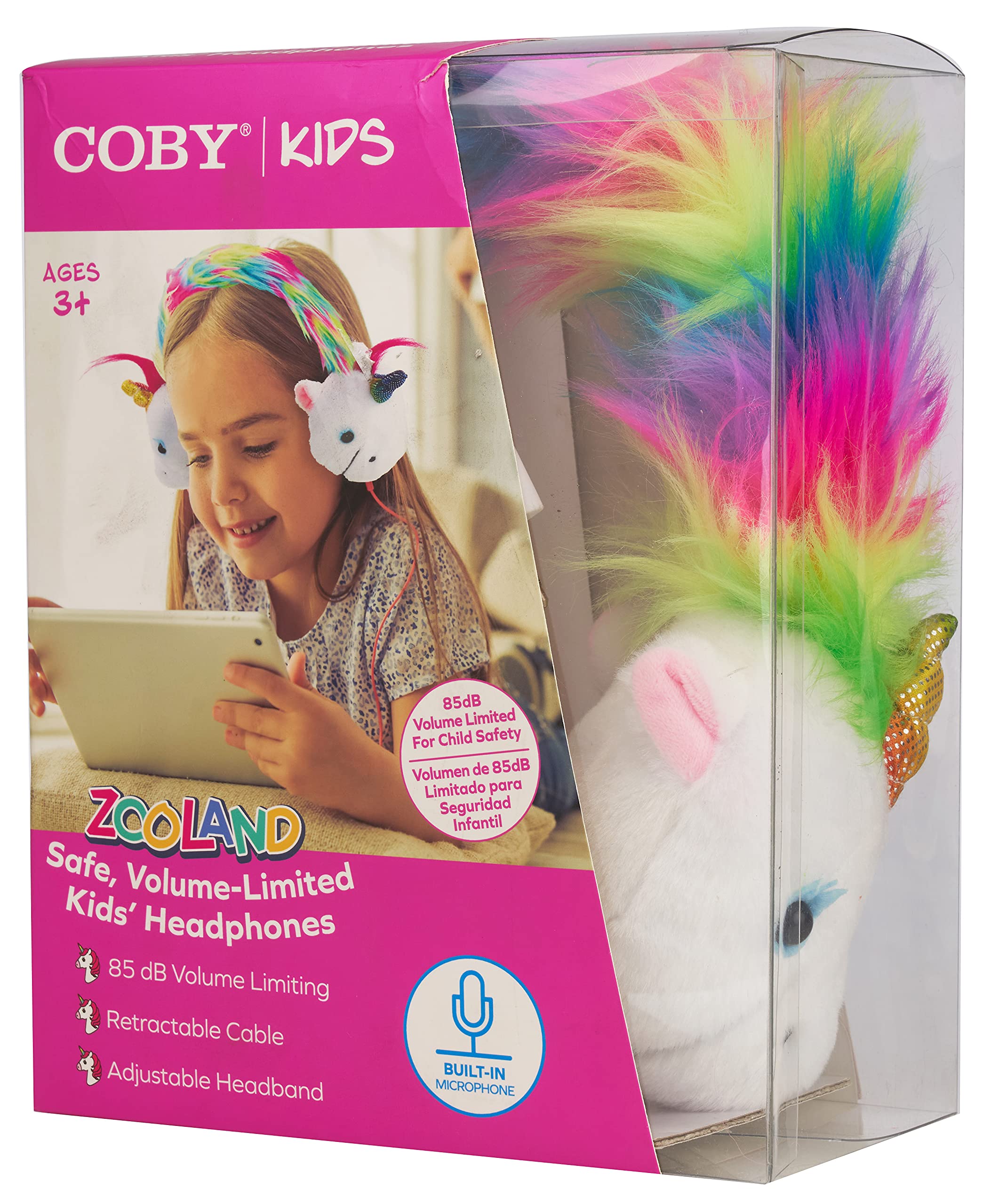 Coby Wired Kids Headphones Unicorn Sparkle