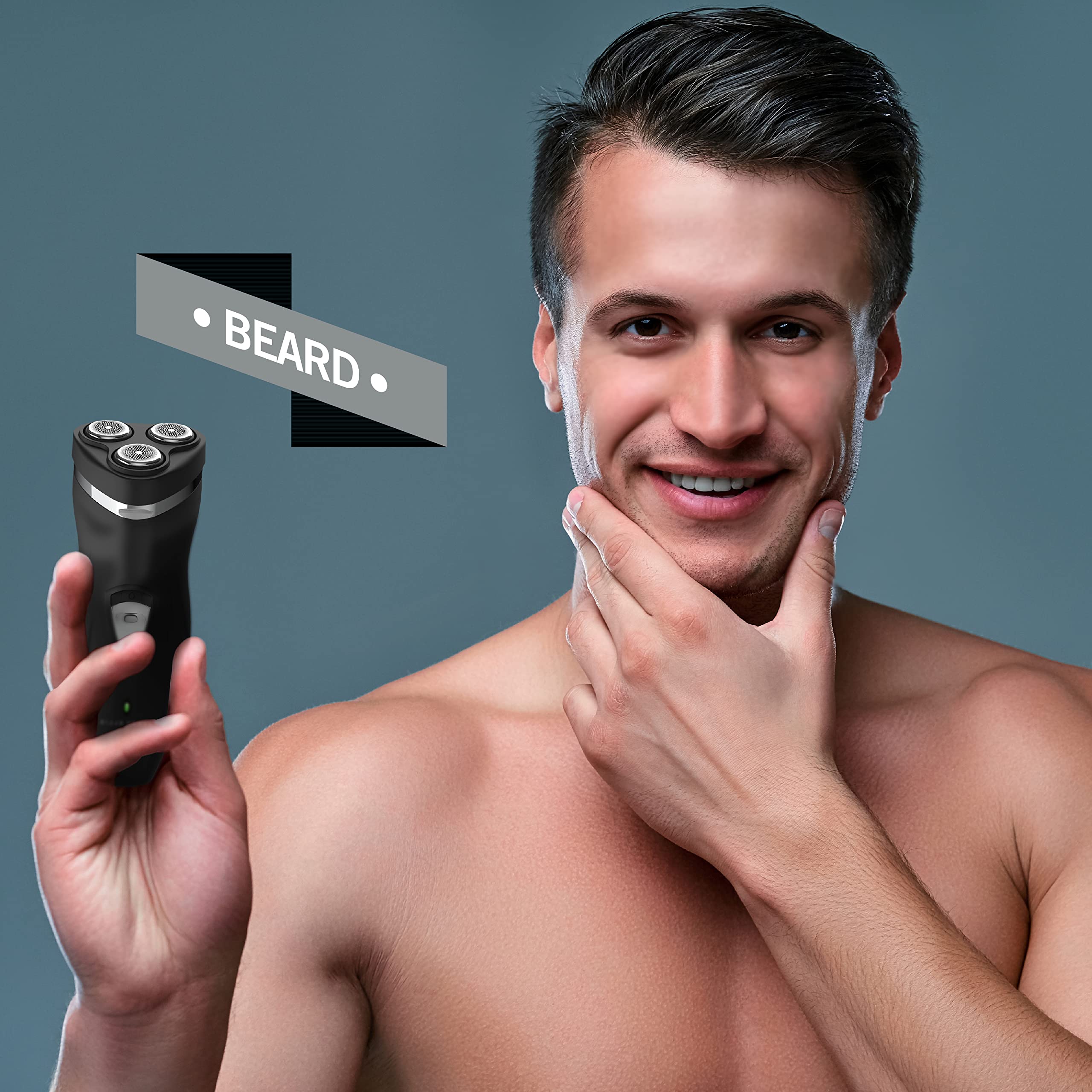 Perry Ellis Mens Electric Shaver, Pop-Up Trimmer, USB Rechargeable, Black