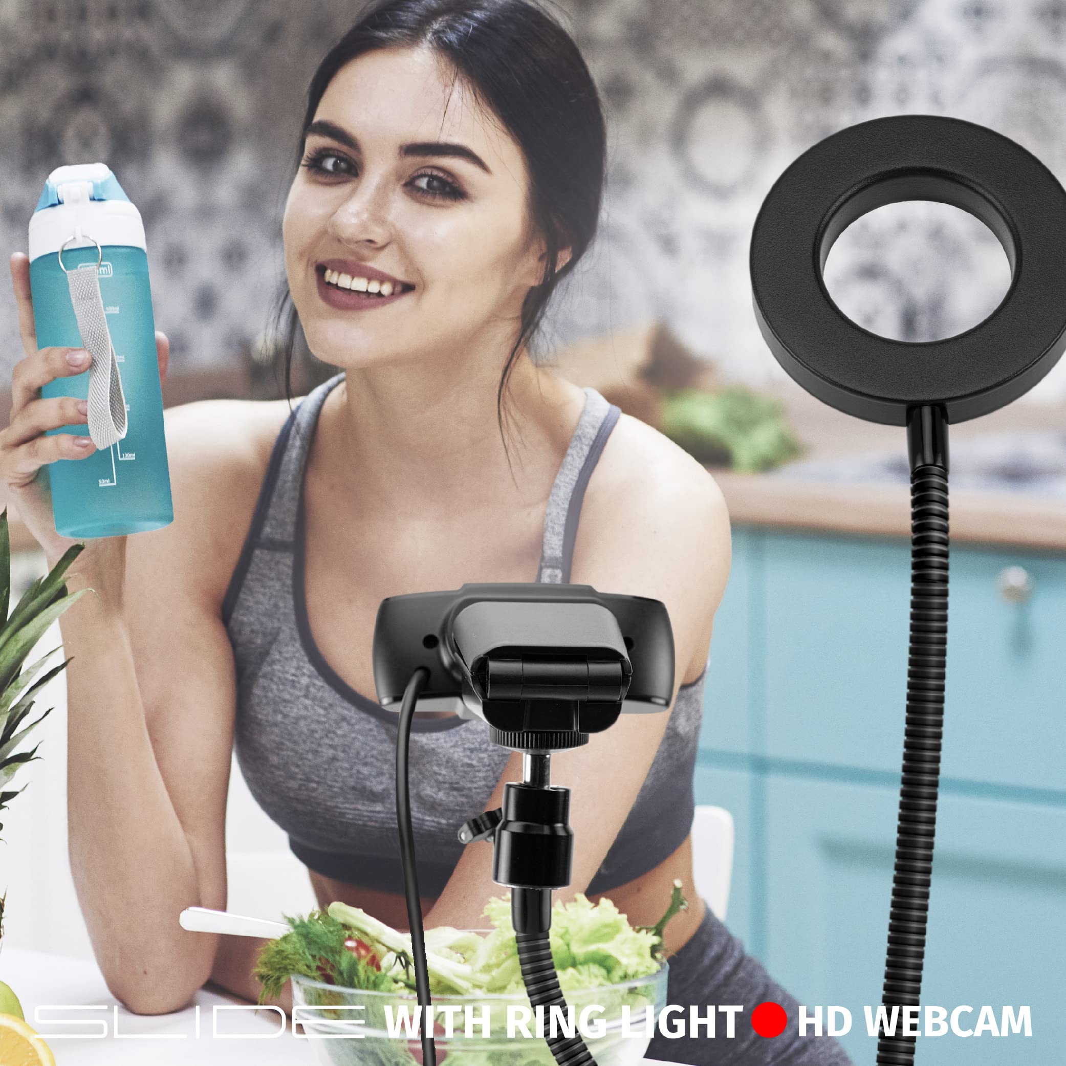 Slide 1080P HD Webcam Ring Light Stand Vlogging Kit