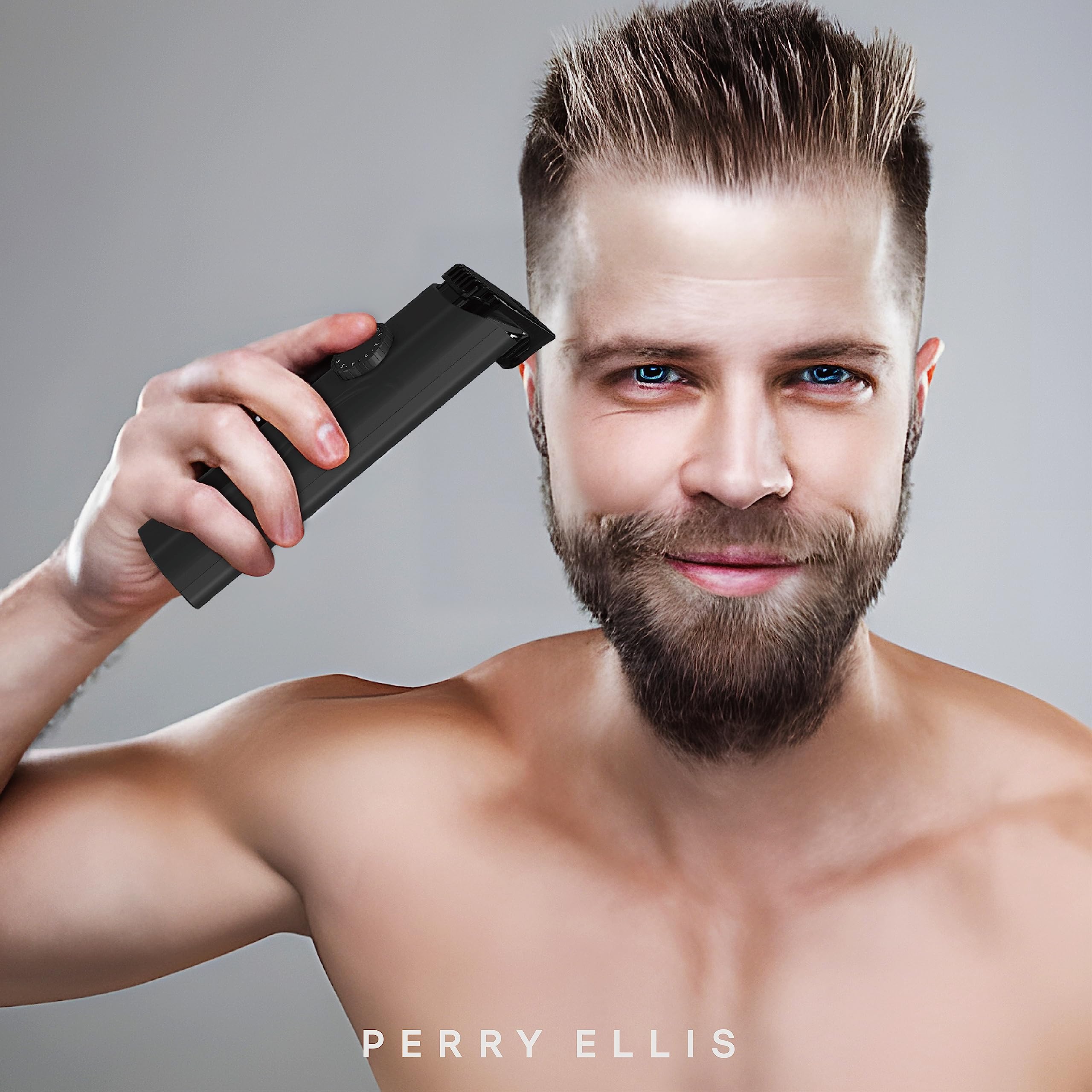 Perry Ellis Hair & Beard Trimmer for Men, Blue, LED Display