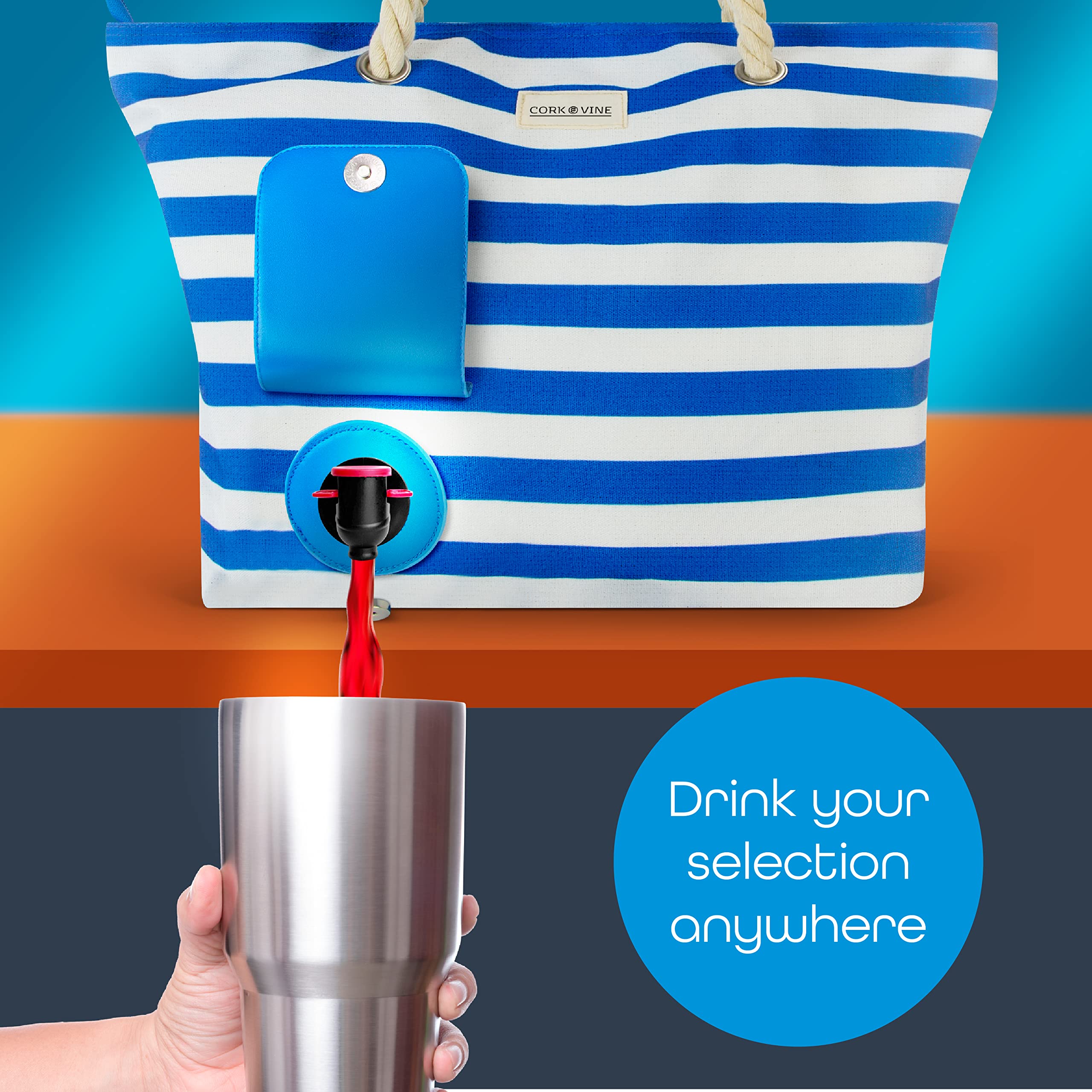 CORK & VINE Wine Beach Bag with