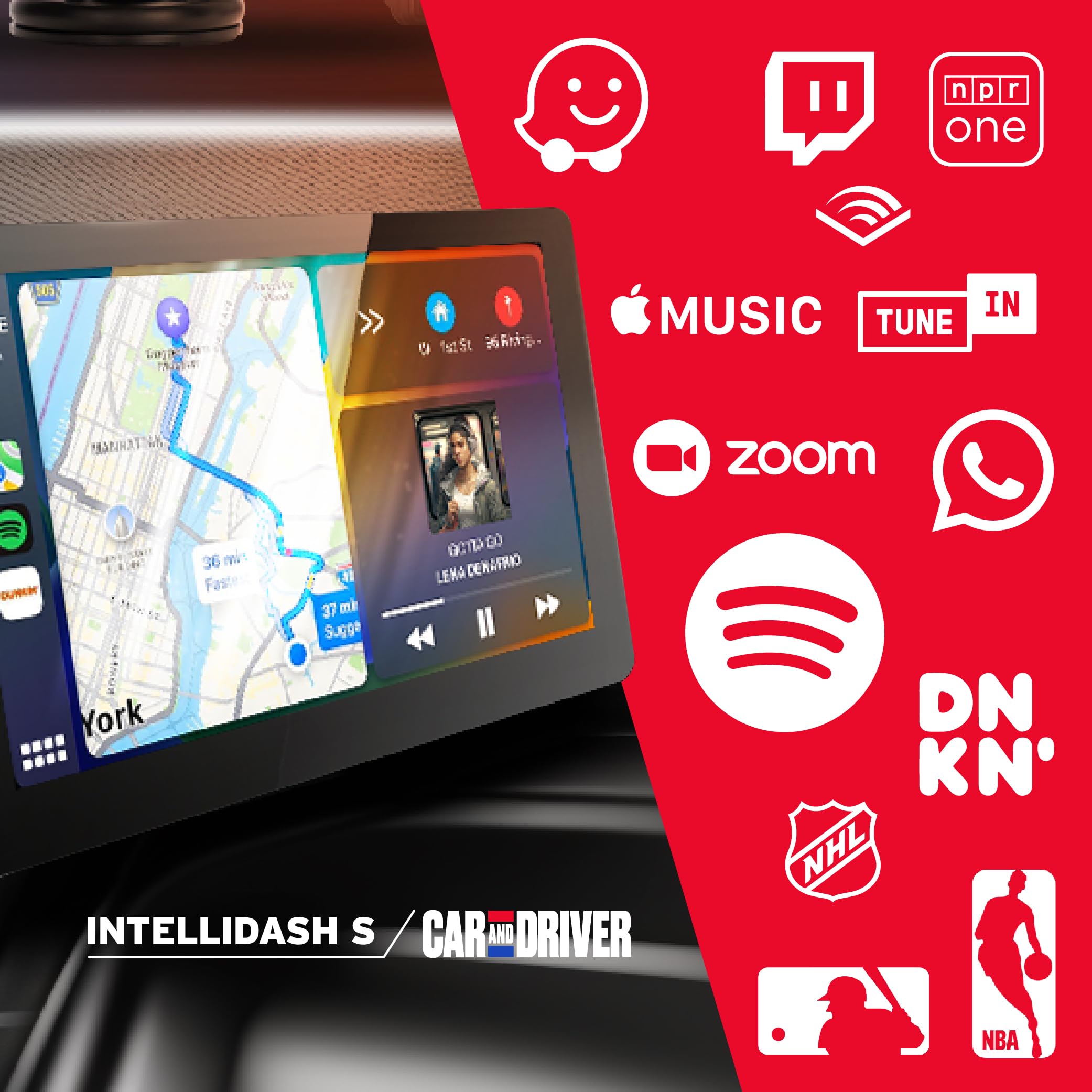 Car and Driver INTELLIDASH Slim with Apple Carplay and Android Auto