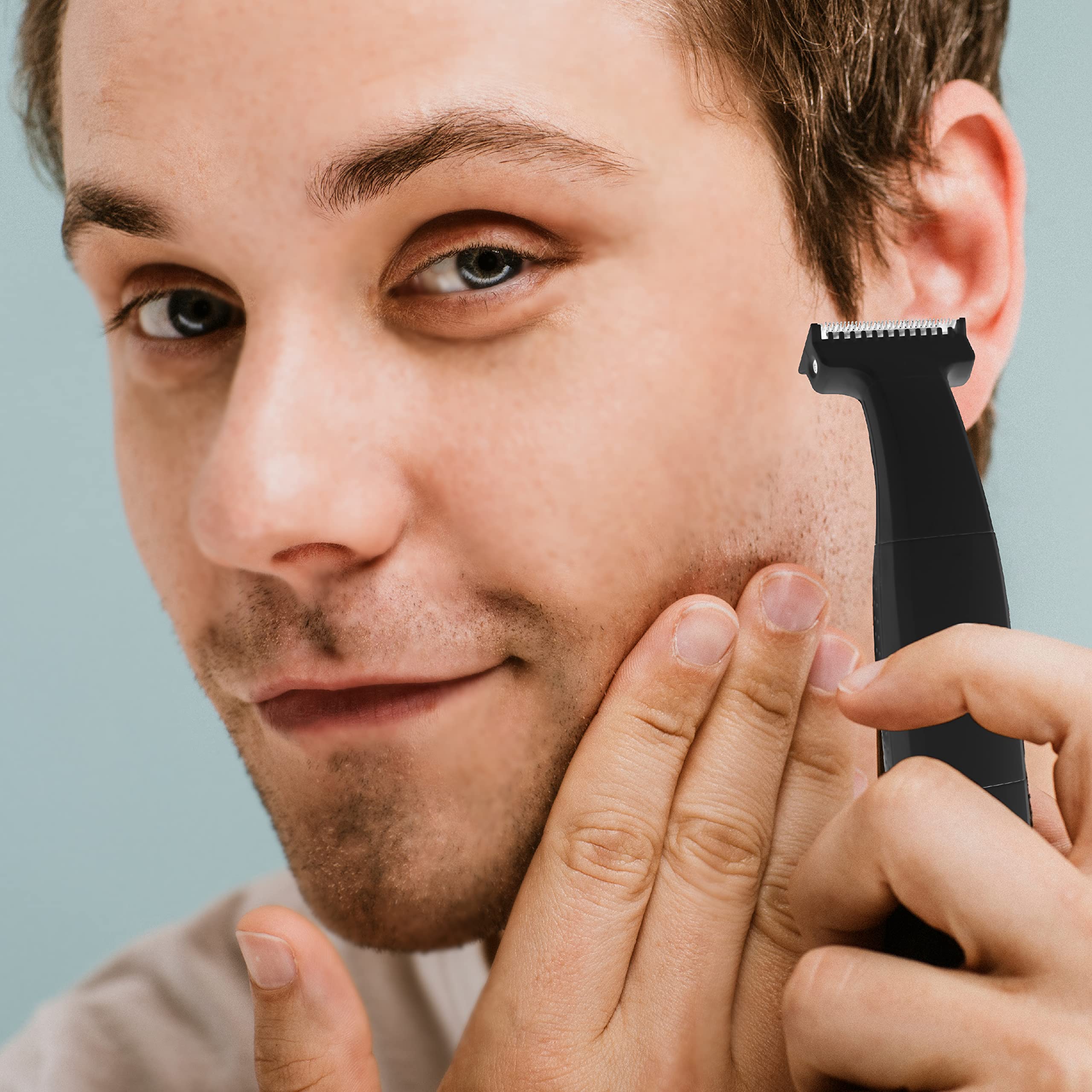 Groom Essentials ONECUT Mens Electric Shaver| Replaceable Dual-Blade Travel Foil Shaver