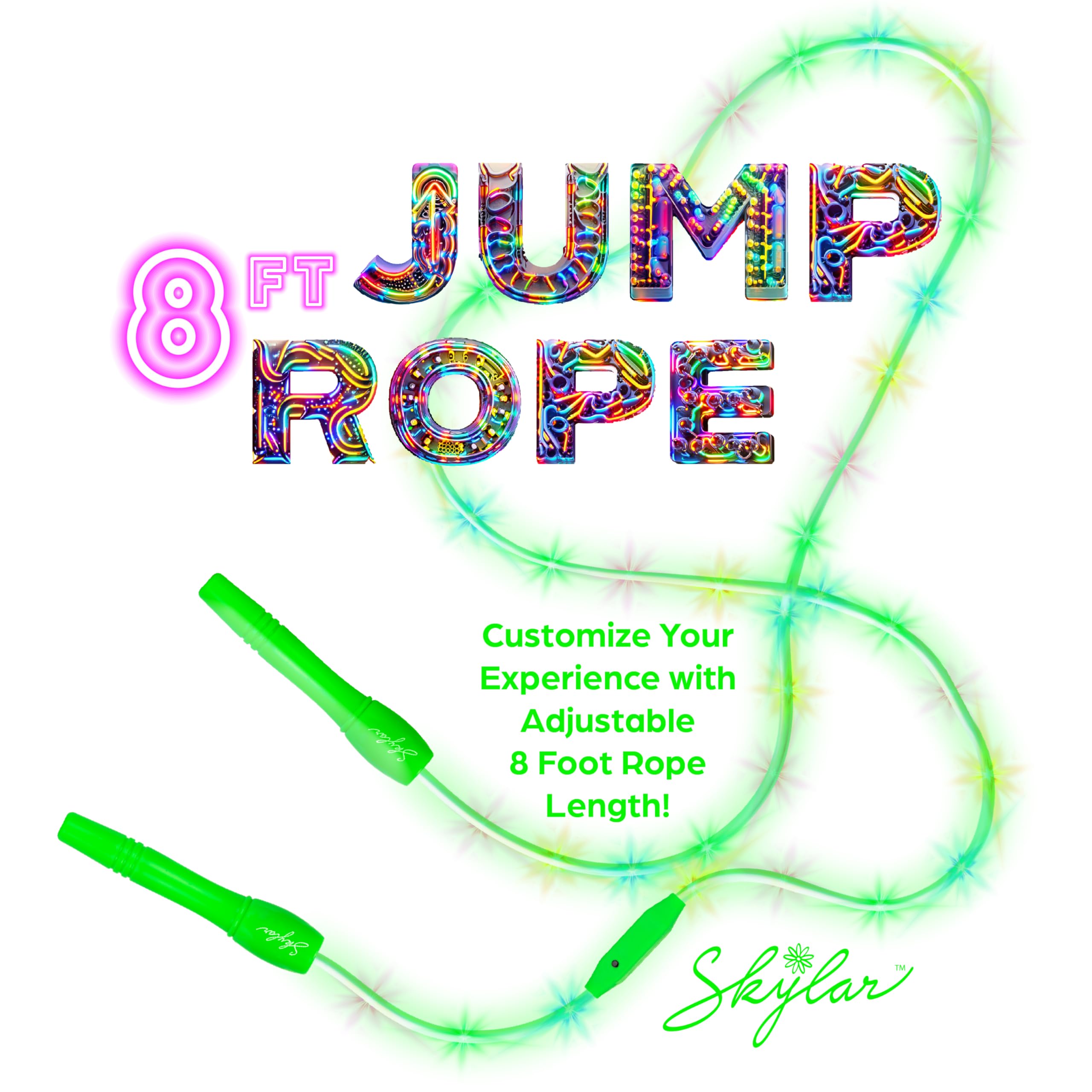 Skylar Light Up Jump Rope 3 LED Modes Adjustable