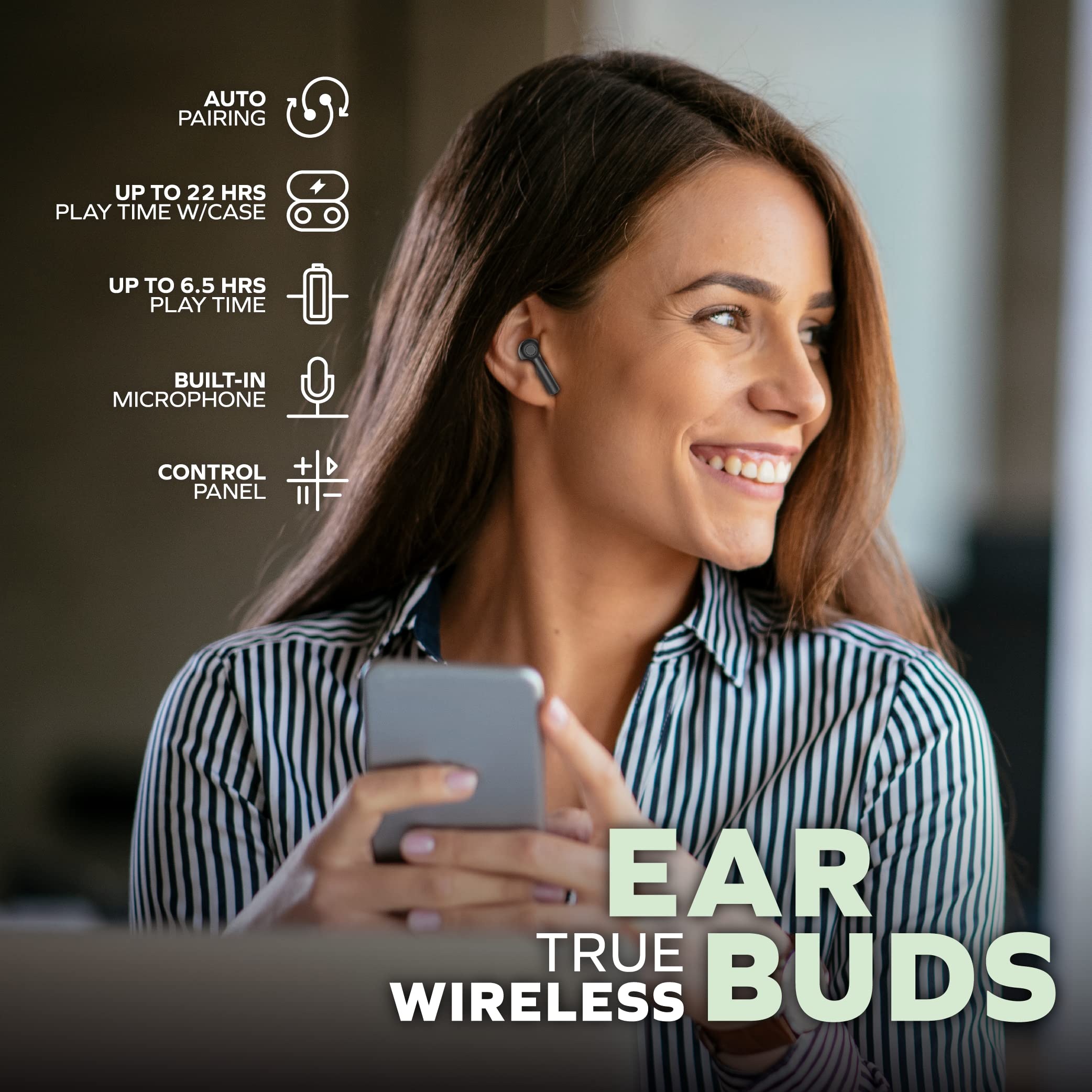Coby TruFit Lightweight Wireless Earbuds