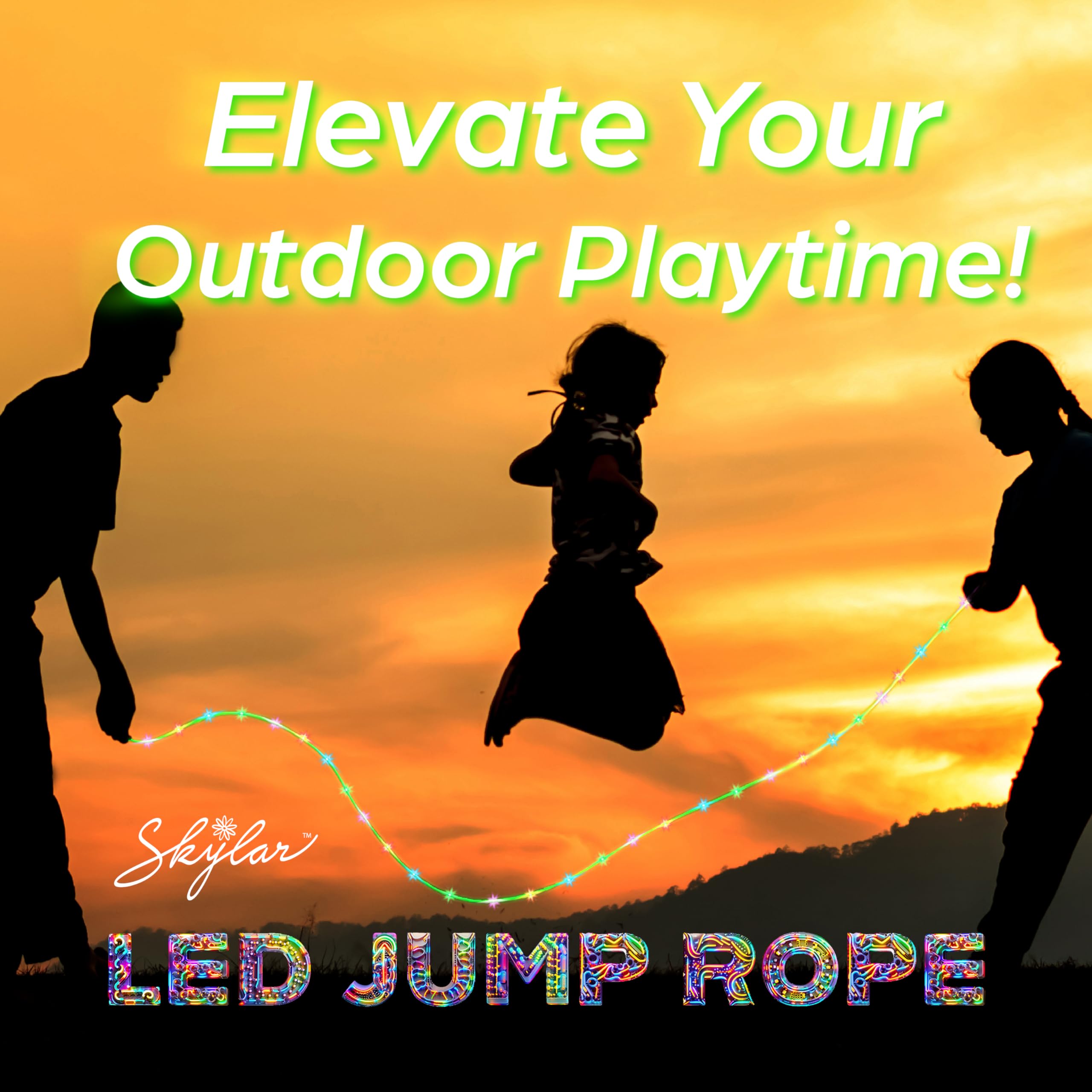 Skylar Light Up Jump Rope 3 LED Modes Adjustable