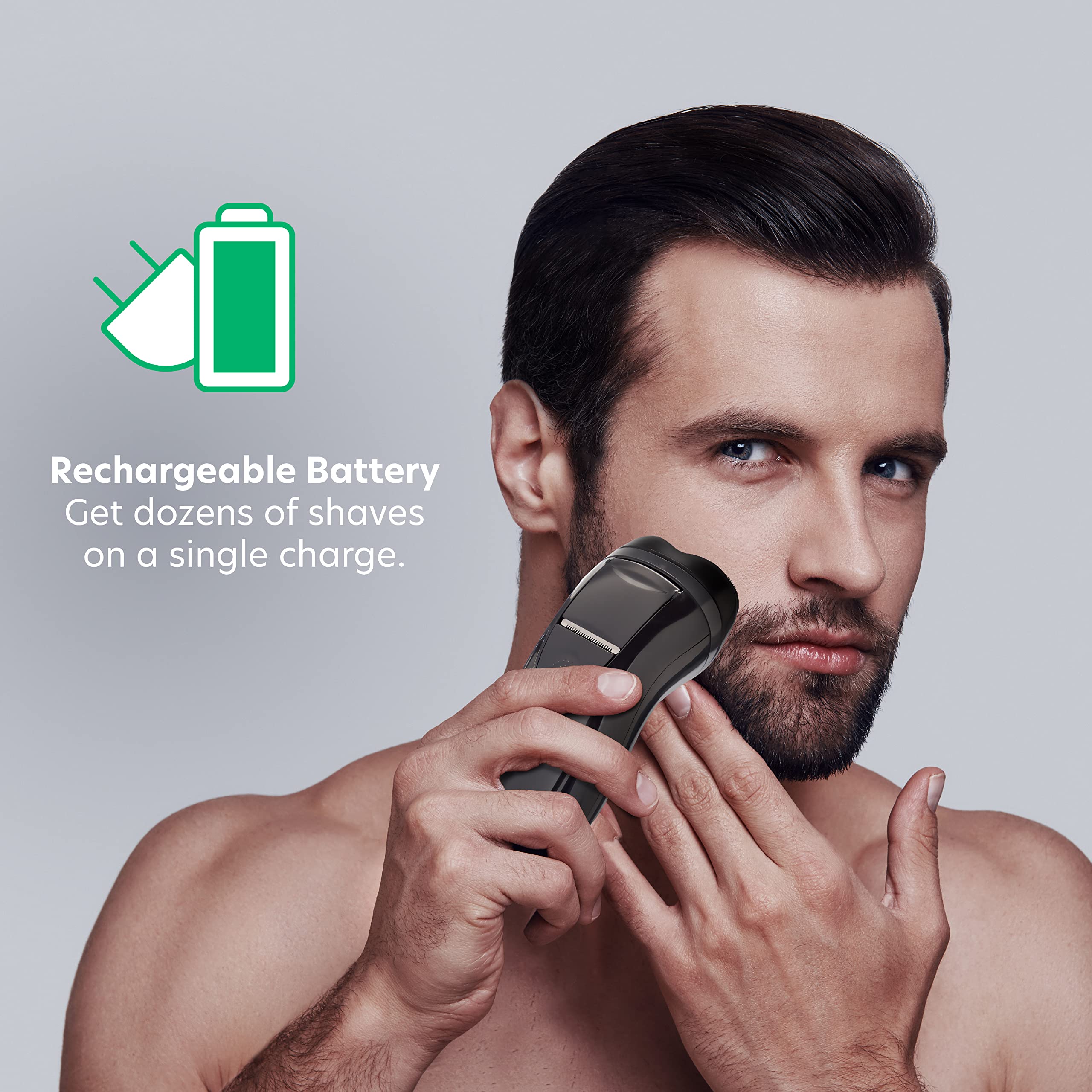Groom Essentials 3D Rotary Electric Shaver for Men | Rechargeable Electric Razor