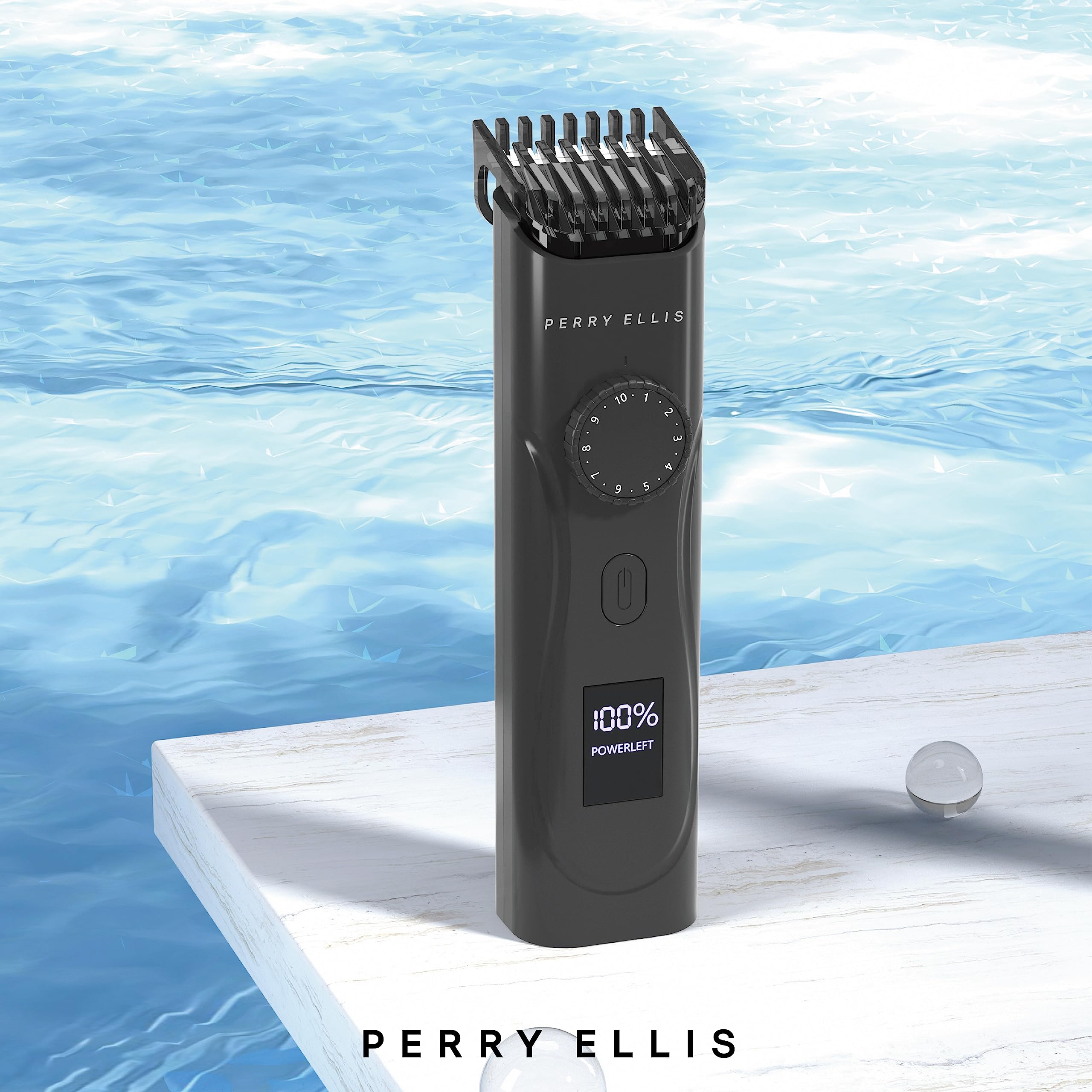Perry Ellis Hair & Beard Trimmer for Men, Blue, LED Display