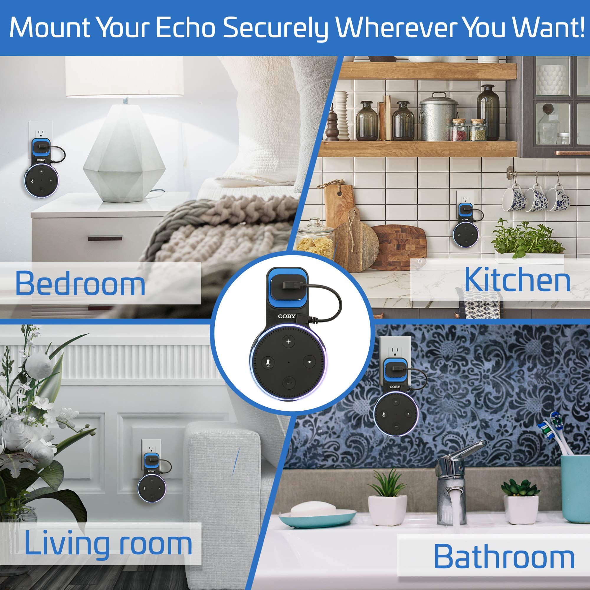 Coby Speaker Wall Mount for 2nd Generation Dot Voice Assistants